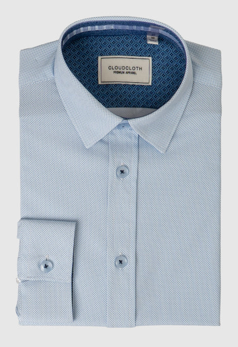 Men's Performance Blue Micro Cross Shirt