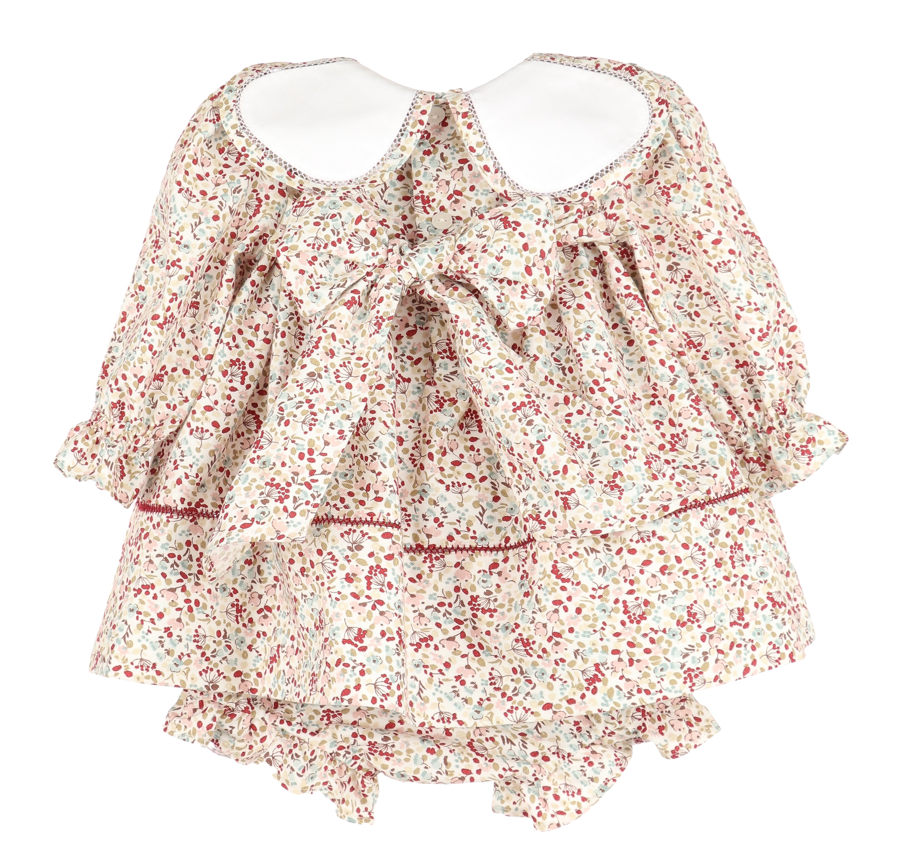 Cranberry Multi Petal Collar Infant Float Dress