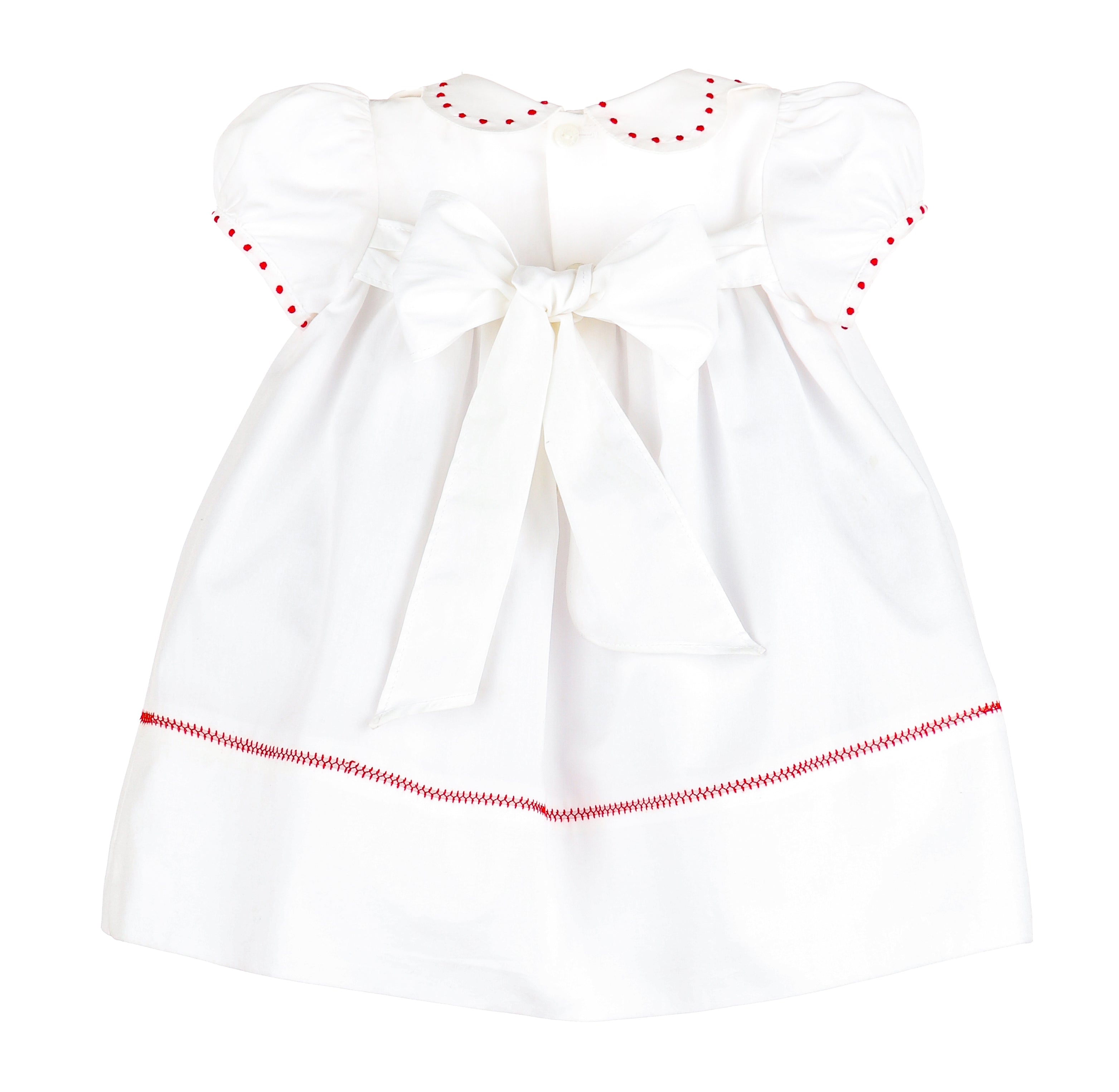 White Red Embroidered Merrymaker Infant Dress