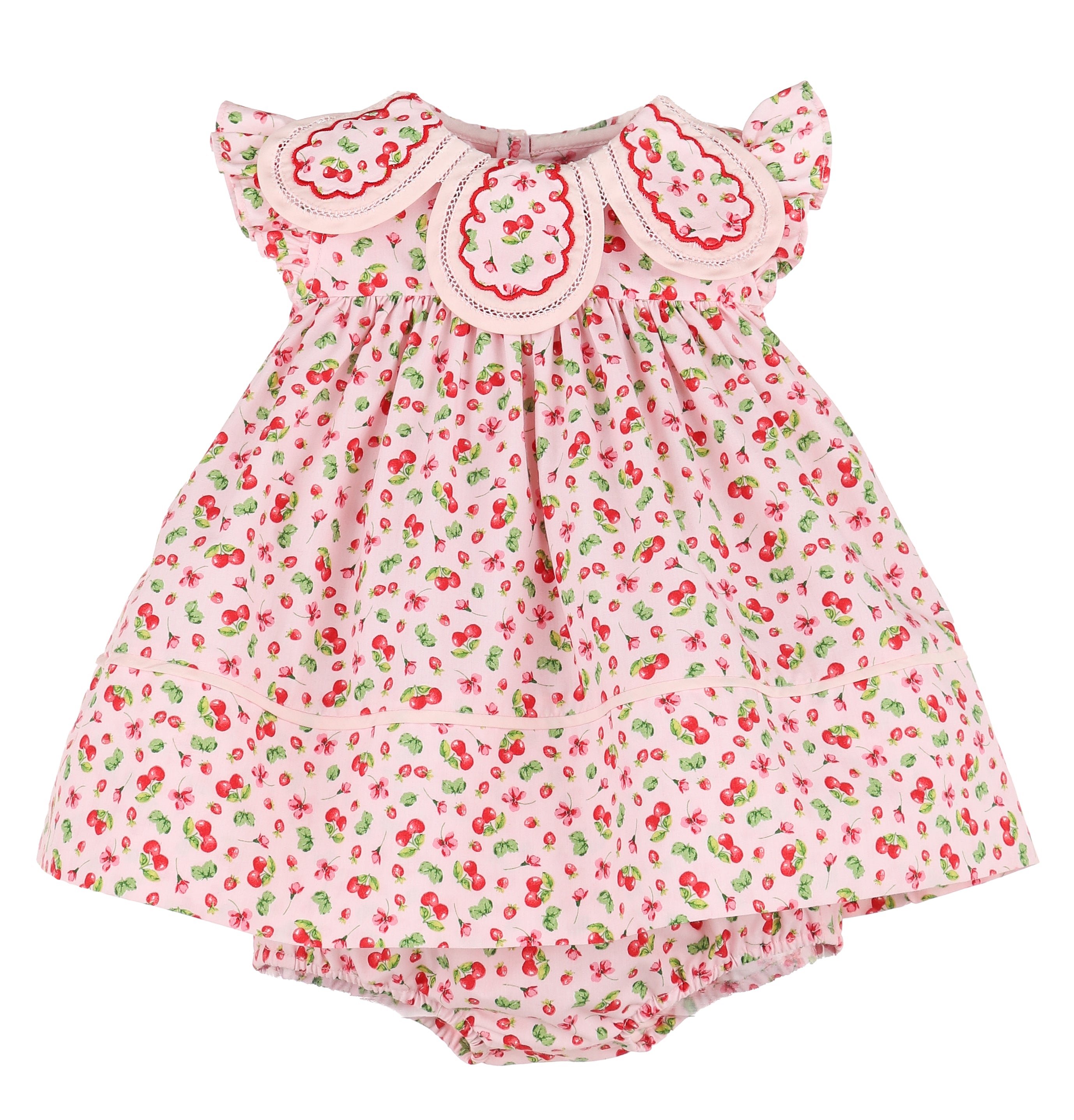 Pink Berries Petal Collar Infant Float Dress