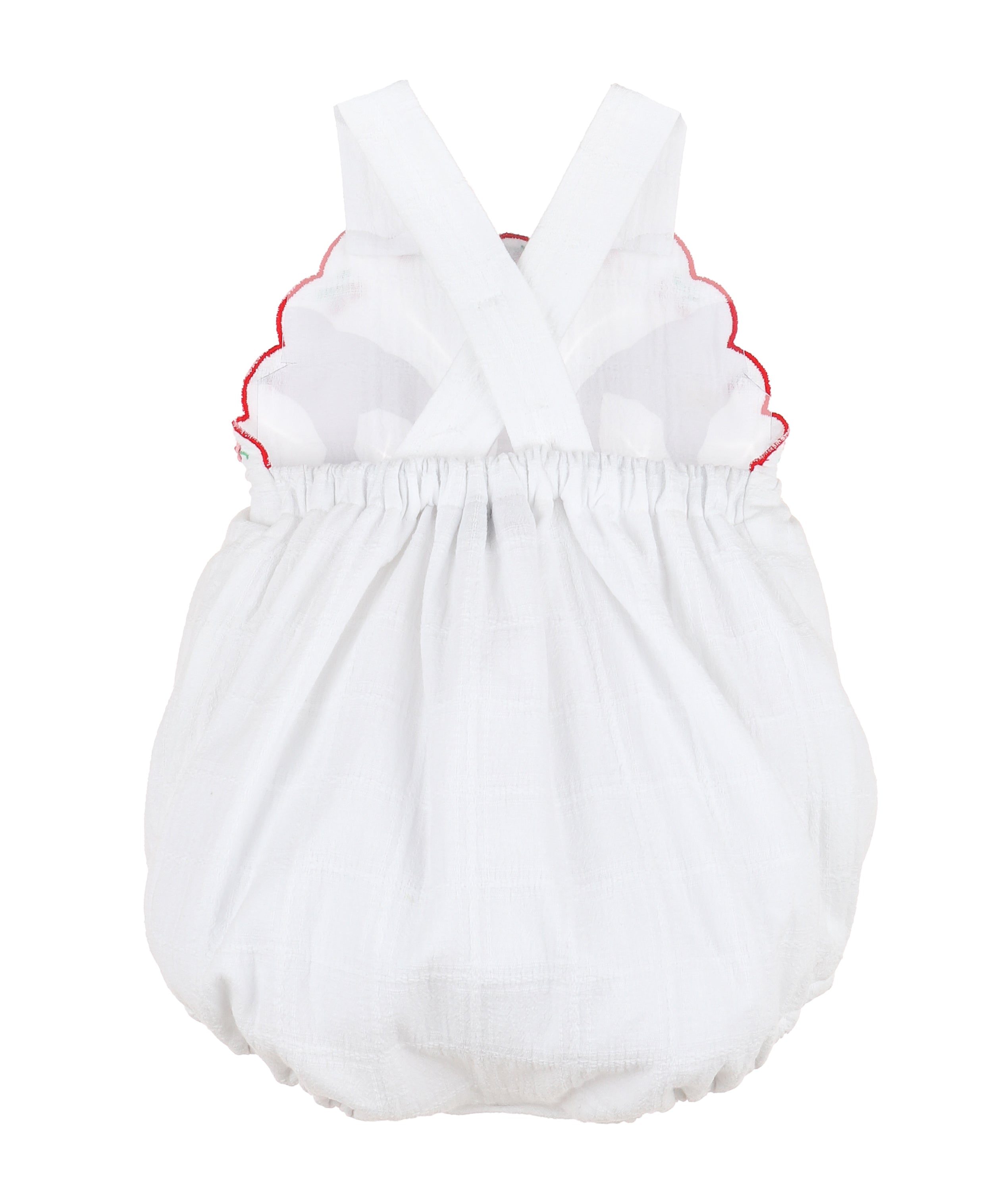 White Embroidered Berry Infant Sunsuit