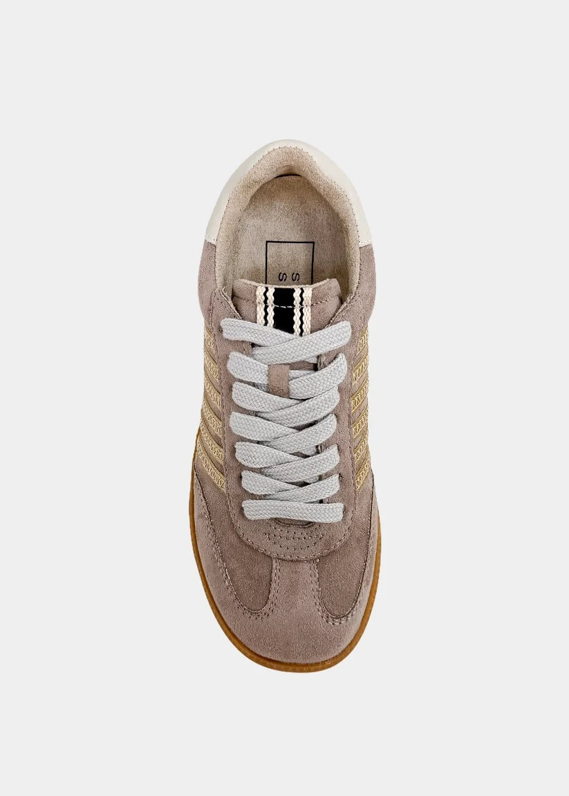 Stevie Mink and Gold Suede Sneaker