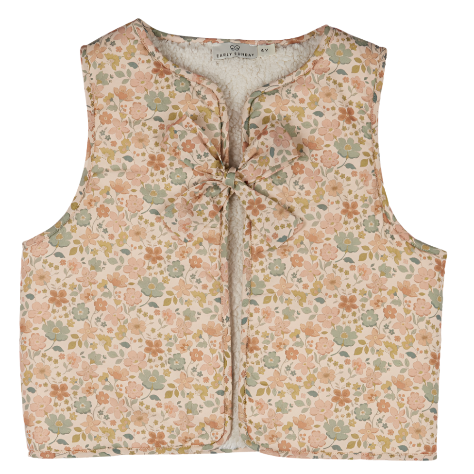 Blush Aqua Floral Lou Fleece Vest