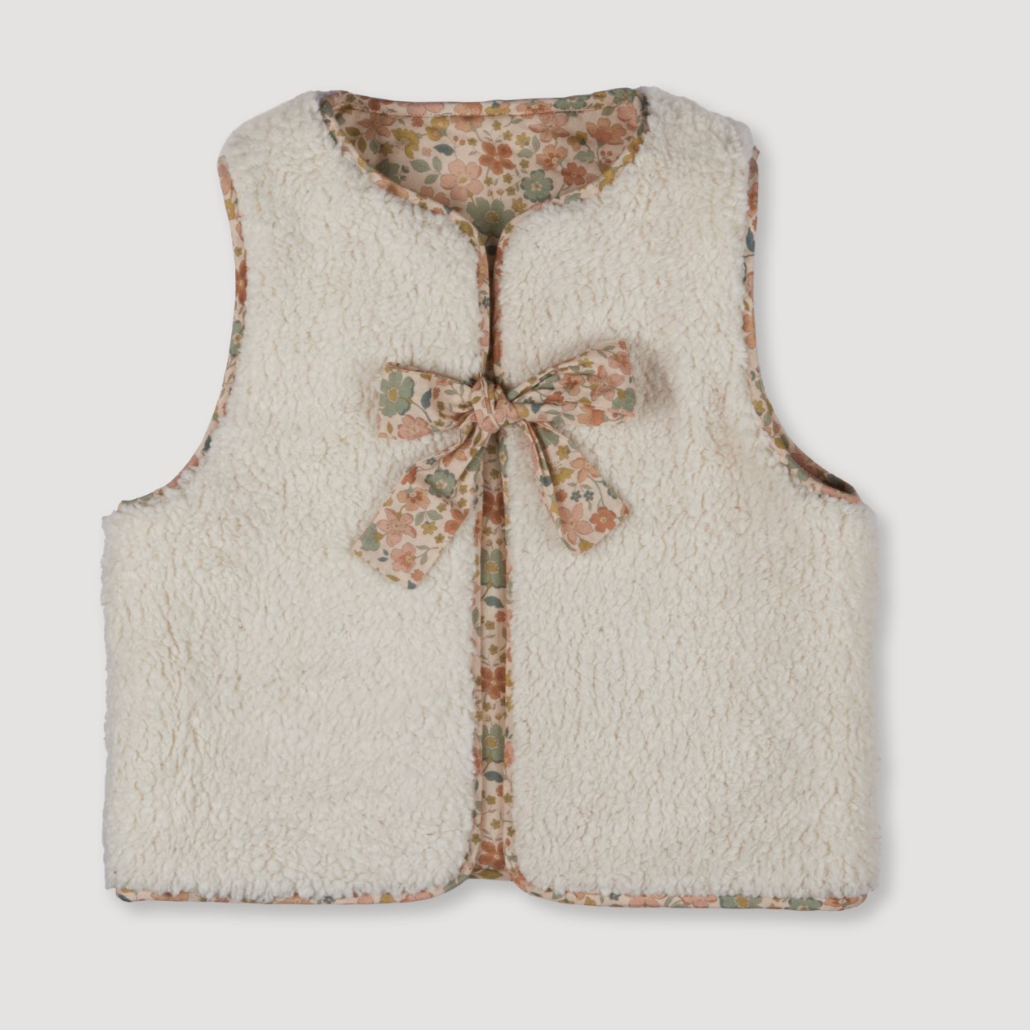 Blush Aqua Floral Lou Fleece Vest