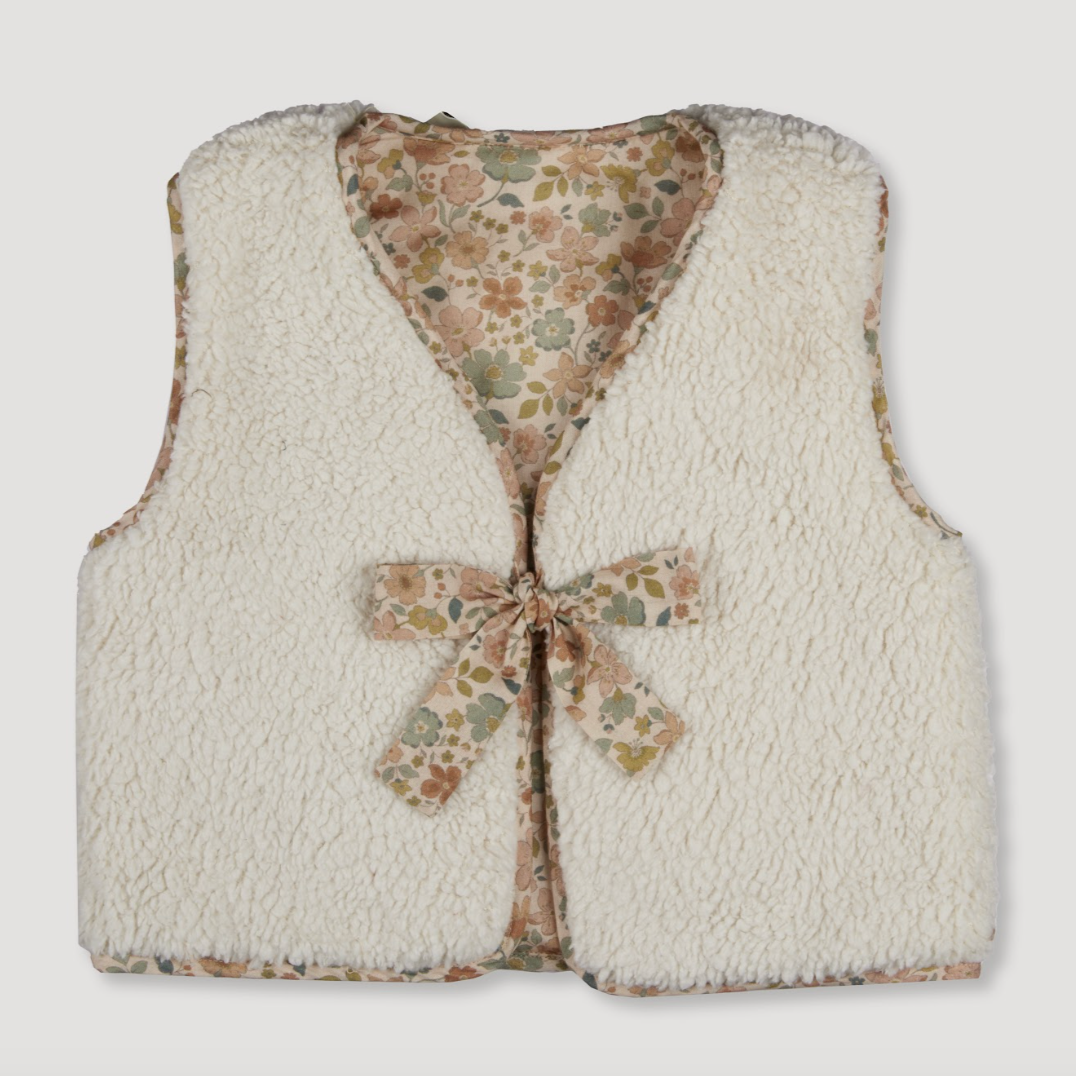 Blush Aqua Floral Infant Fleece Vest