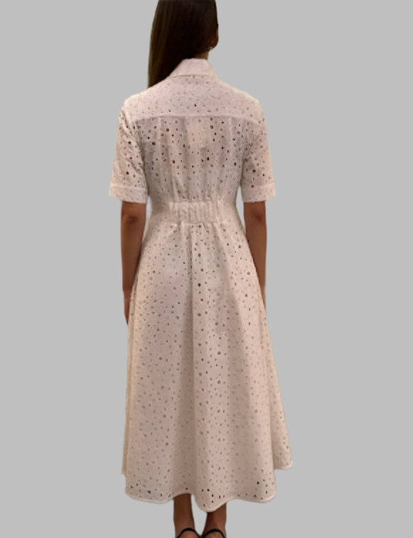 Exquise Marie White Eyelet Dress
