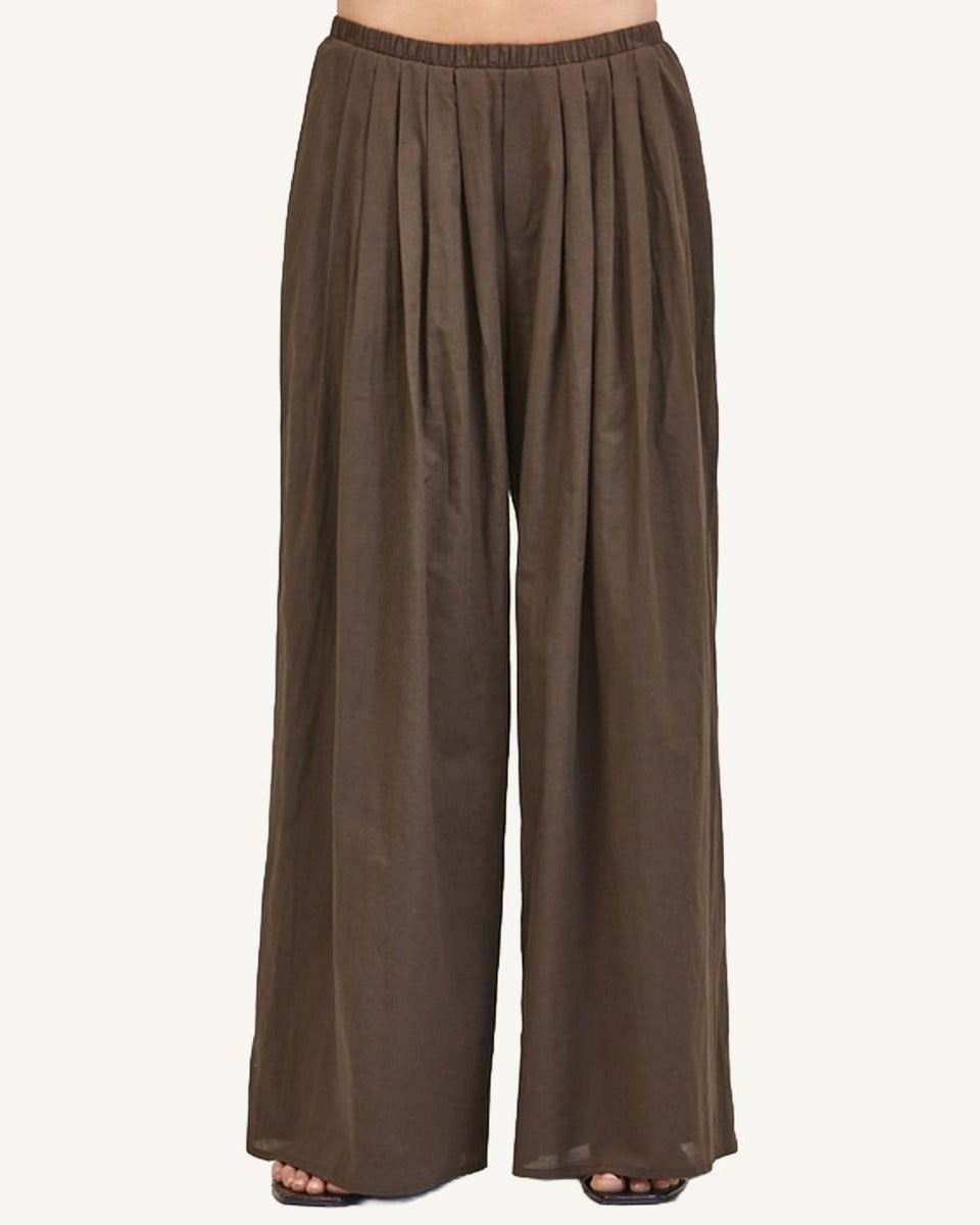 Simone Brown Wide Leg Flowy Pant