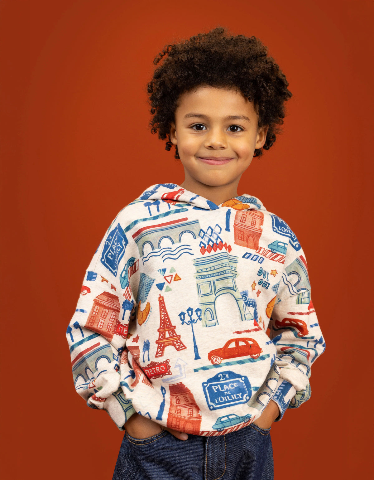 Oilily Birch Paris Multi Print Hoodie