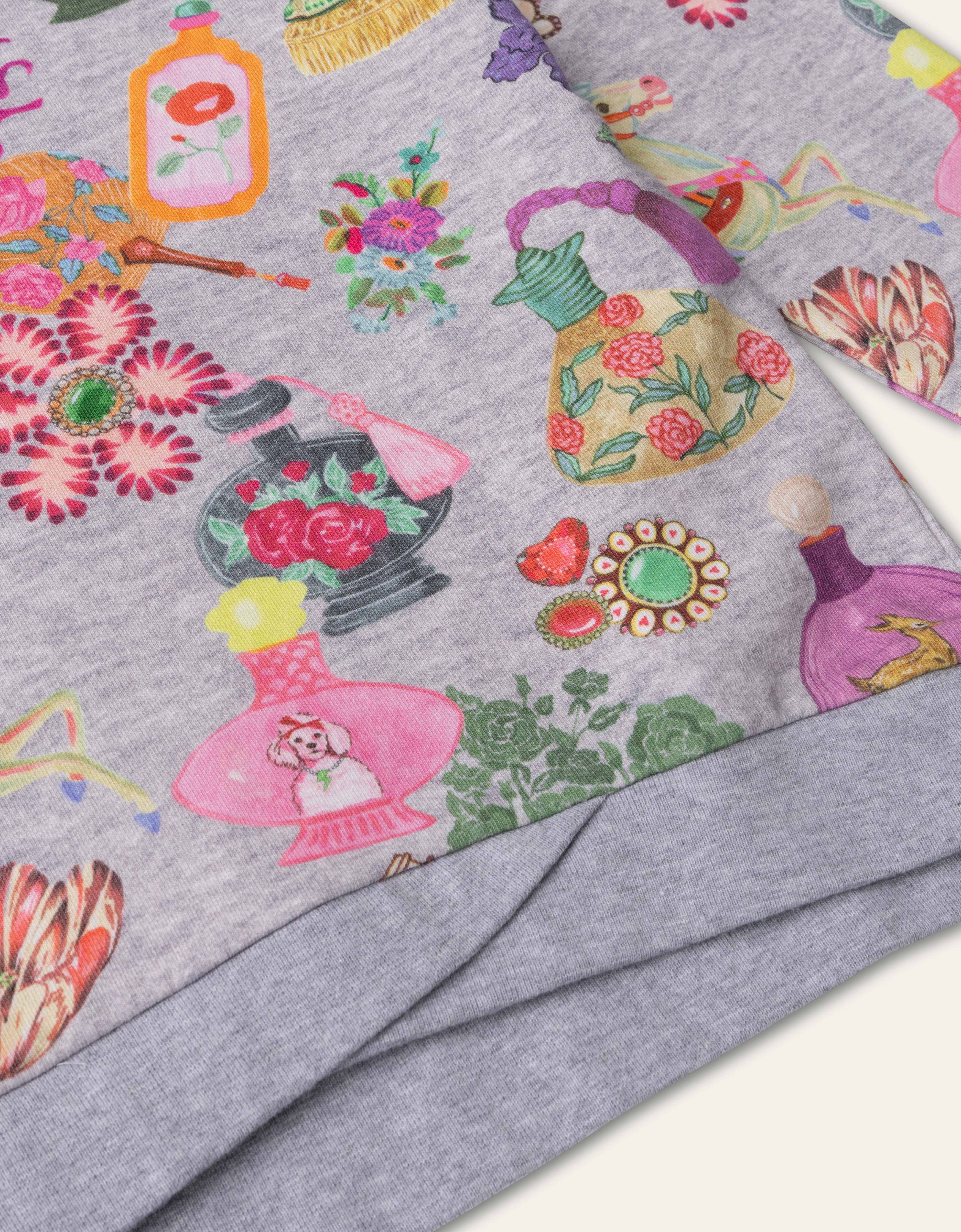 Girl's Oilily Gray Heuruex Paris Print Sweatshirt