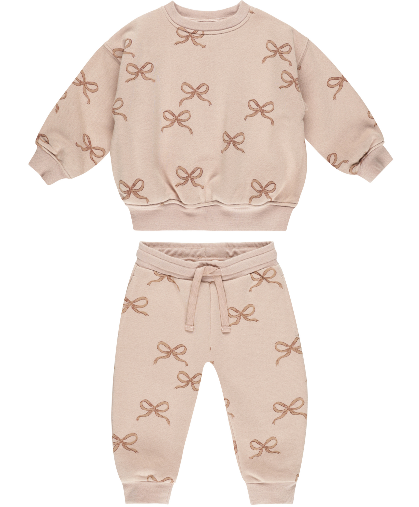 Rylee & Cru Blush Bow Sweat Set