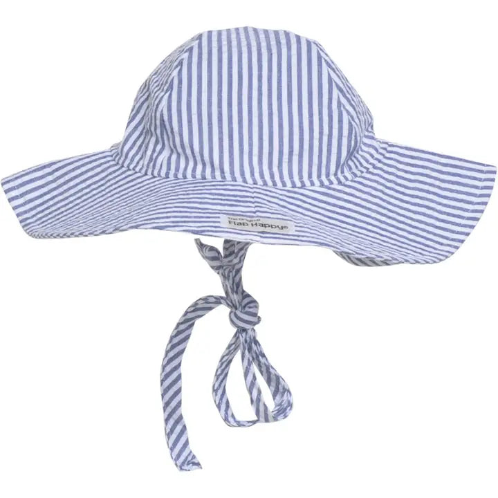 Kids UPF50+ Chambray Stripe Seersucker Floppy Hat