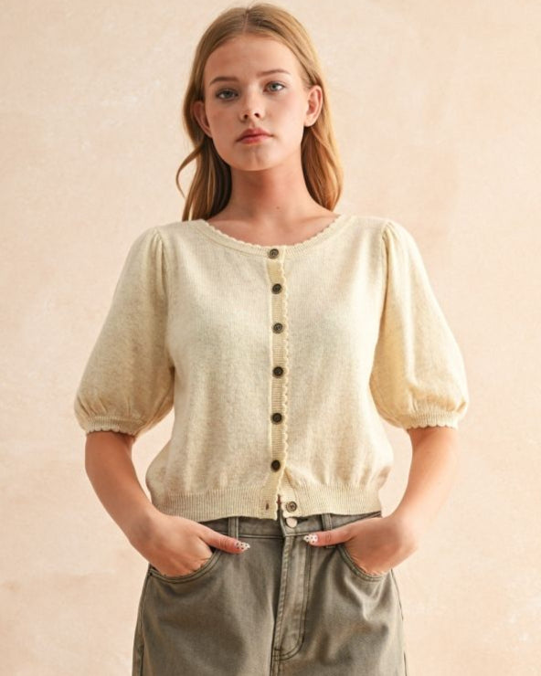 Butter Short Sleeve Cardigan
