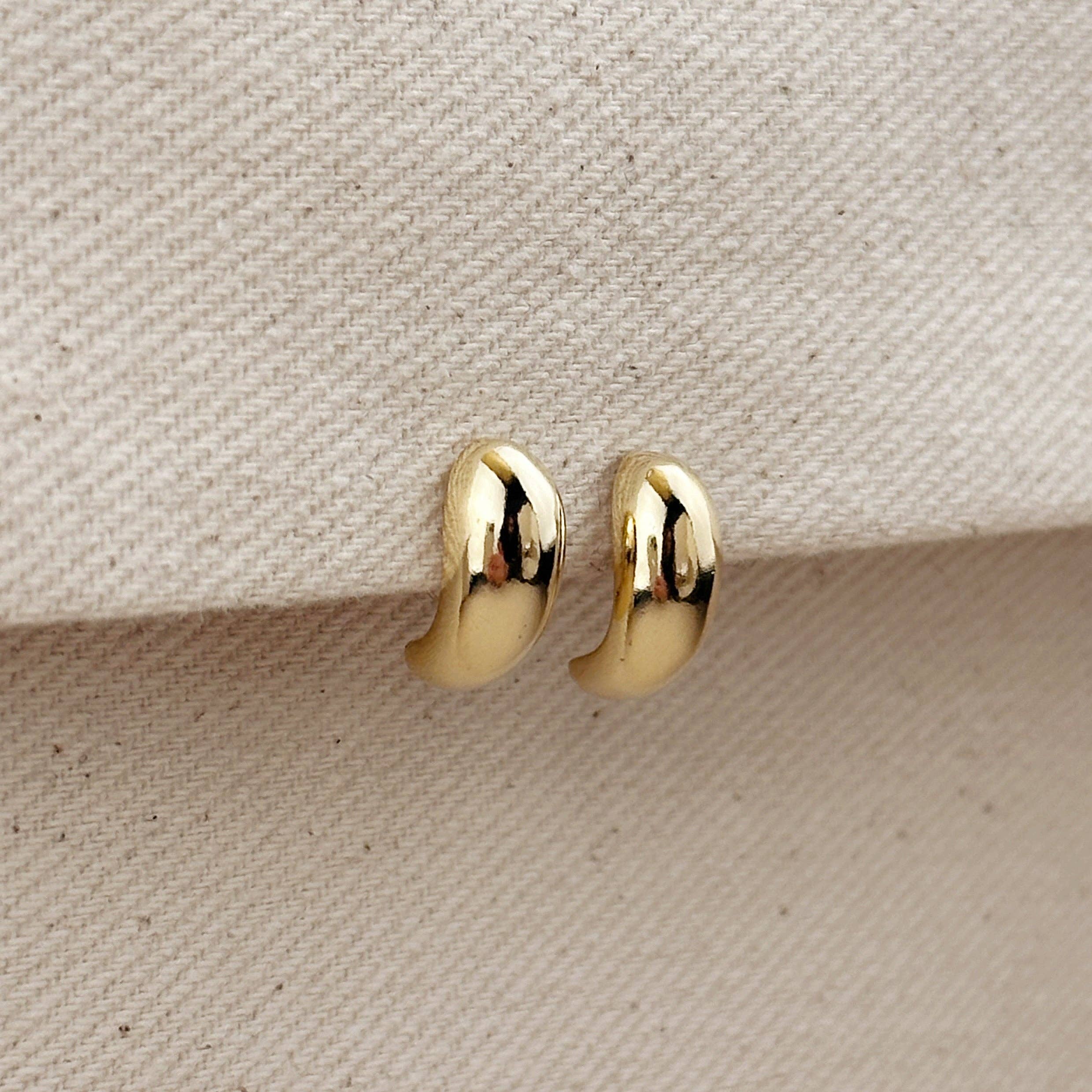 Earring 18k GF Curved Small Stud