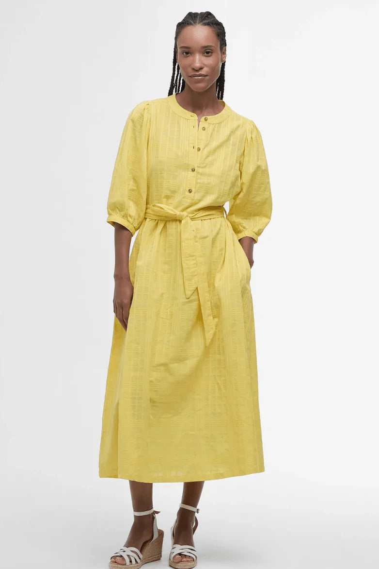 Barbour Heidi Yellow Windowpane Dress