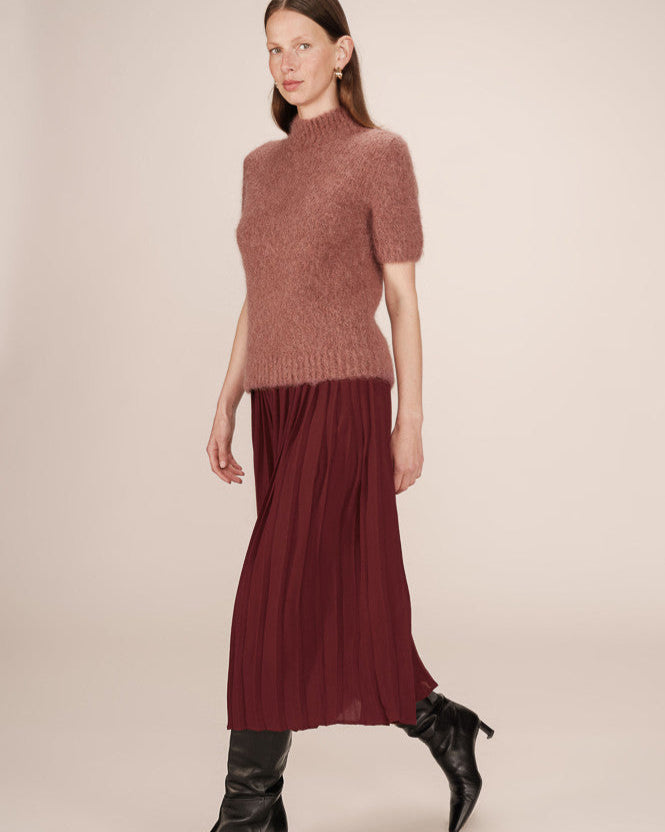 Plisse Chocola Pleated Skirt