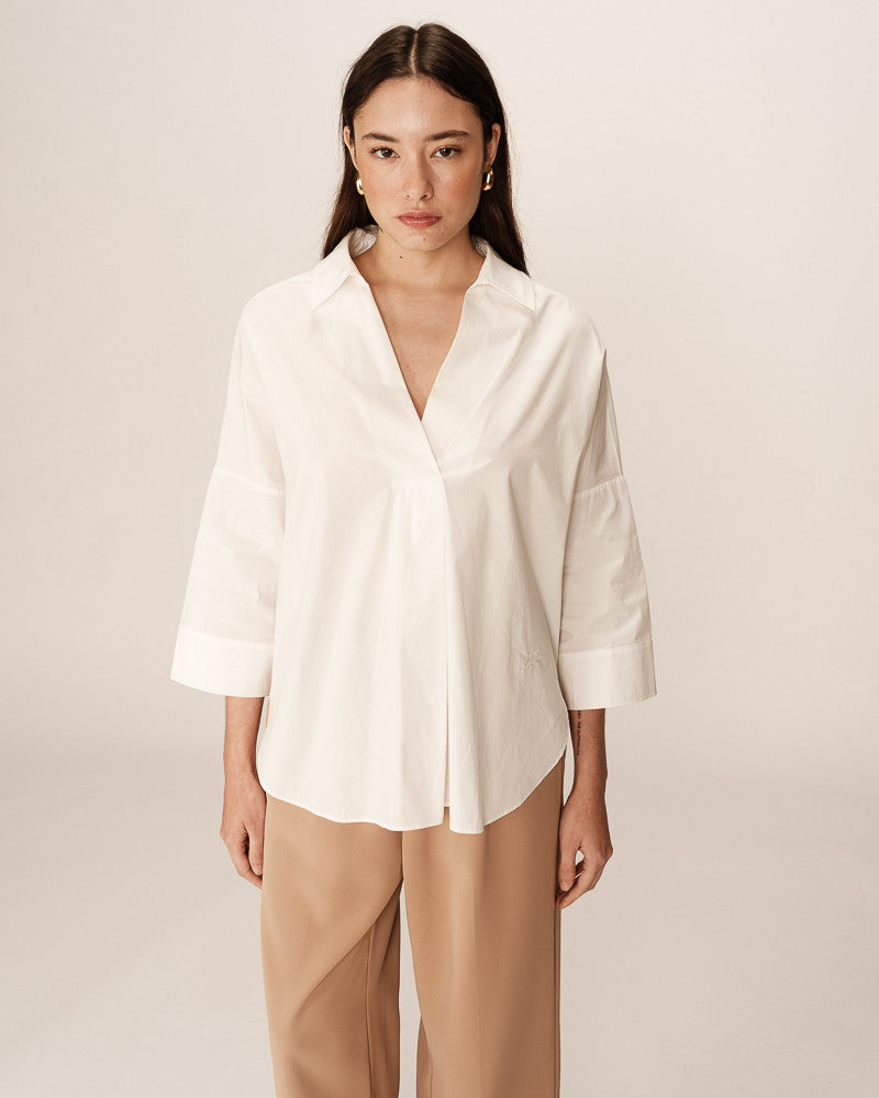 Pavel Ecru Oversized Poplin Blouse