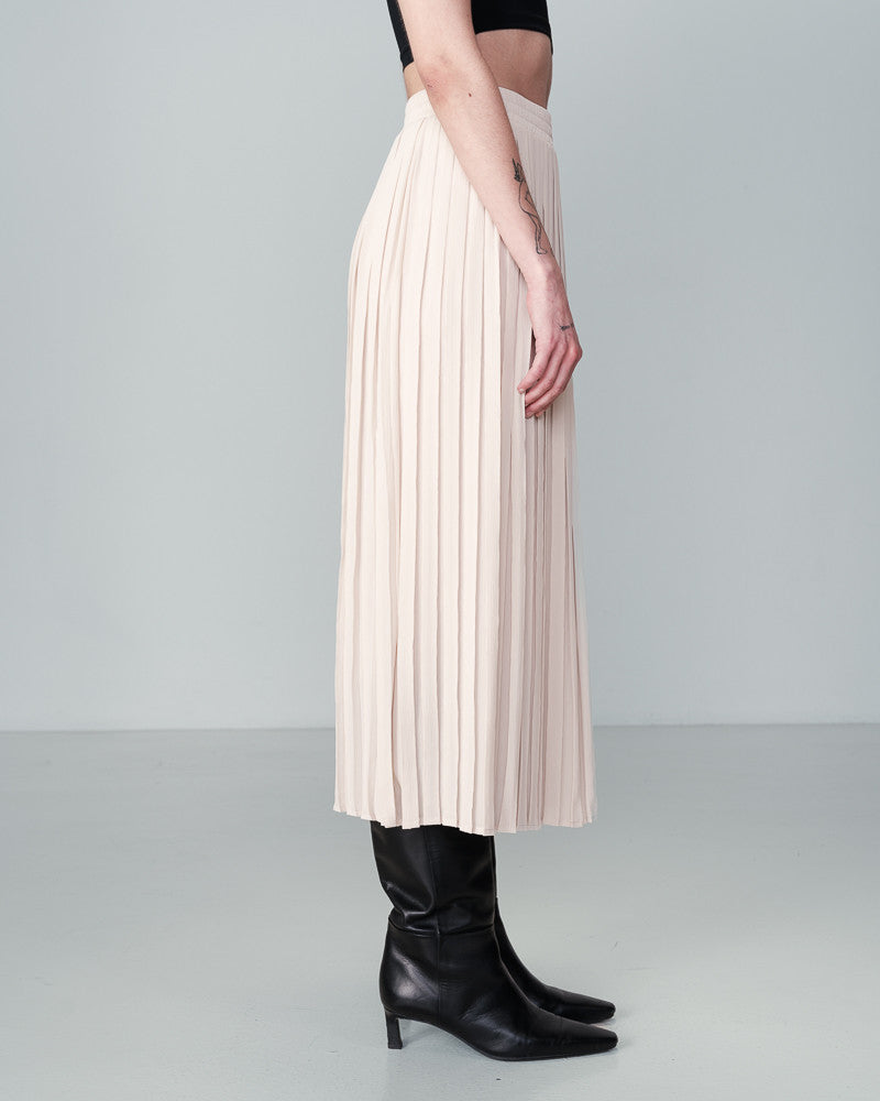 Nininon Ecru Pleated Midi Skirt