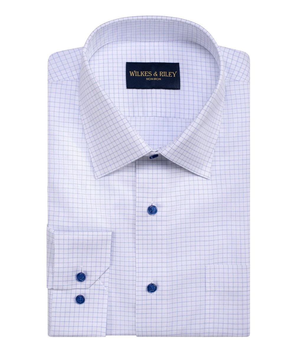 Mens Blue Tattersal Shirt