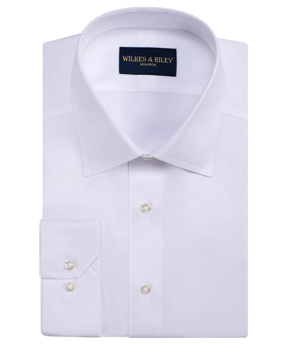 White Ultra Fine Twill Mens Shirt
