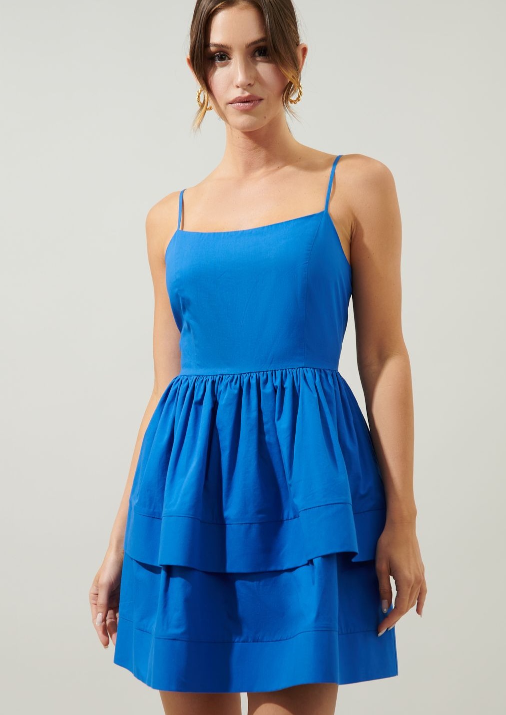 Aurora Cobalt Layered Mini Dress