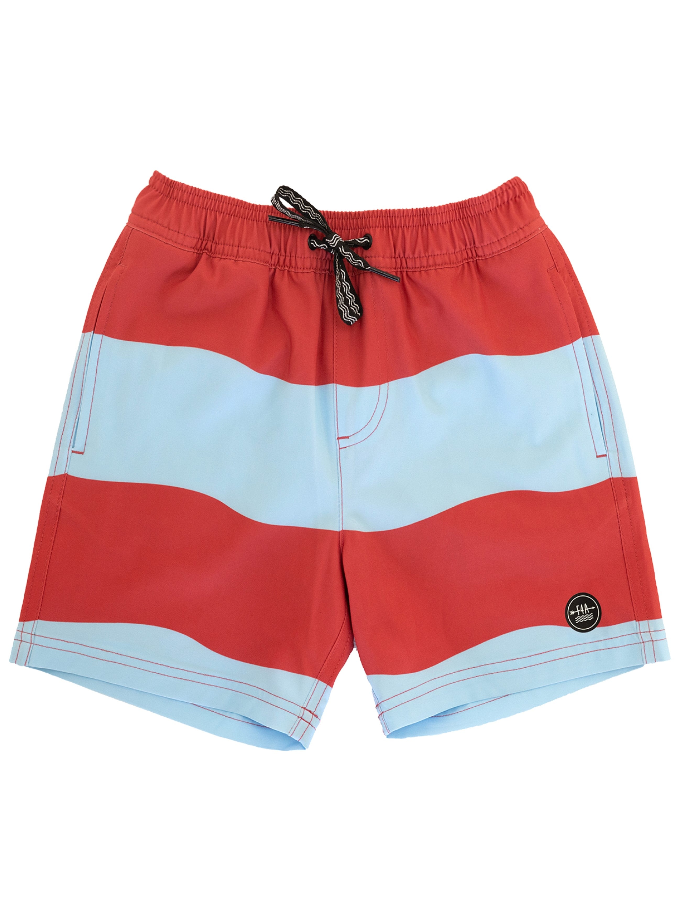 Red Stripe Wave Volley Trunk