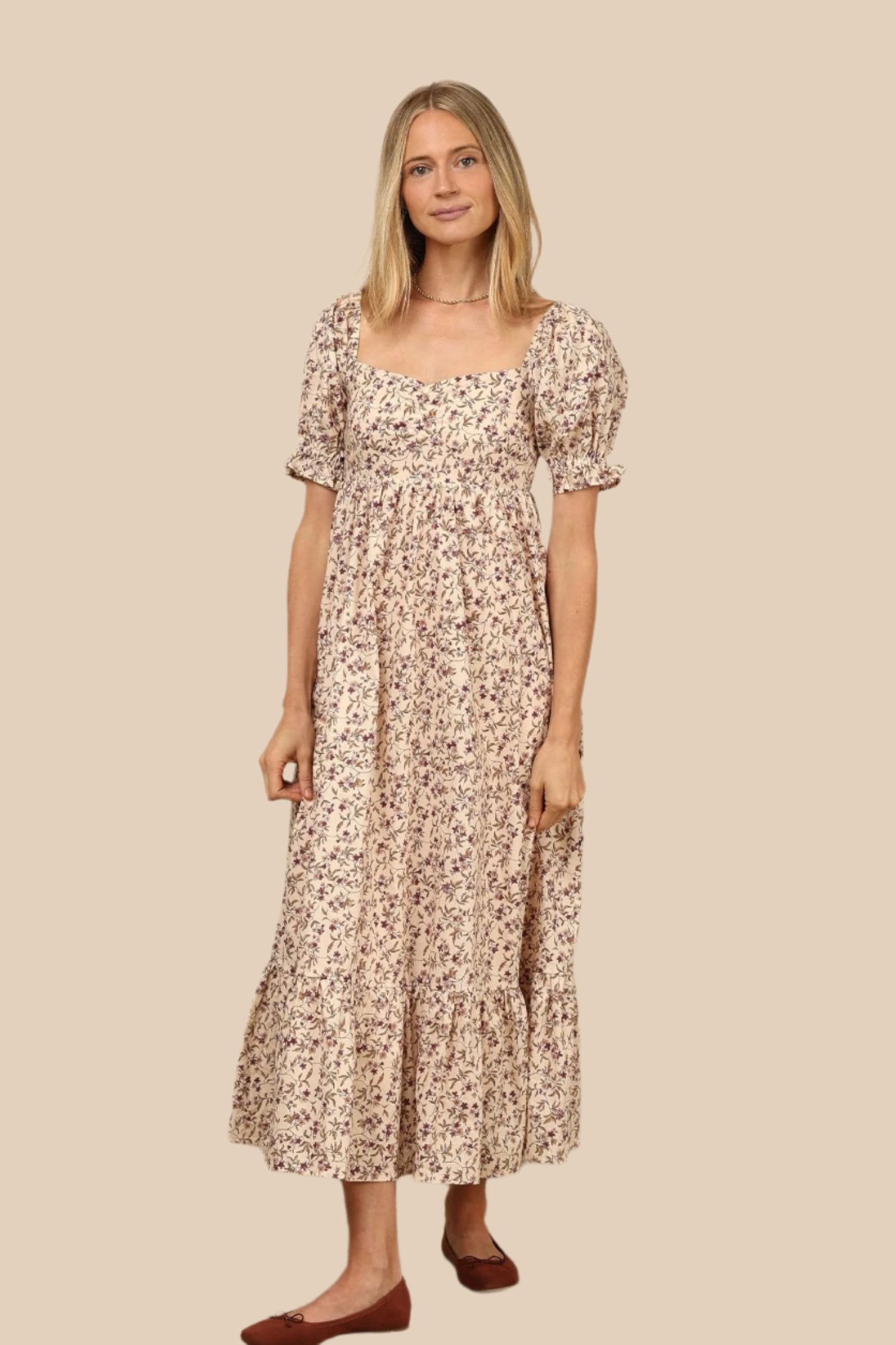 Nora Lee Fig Floral Chloe Dress