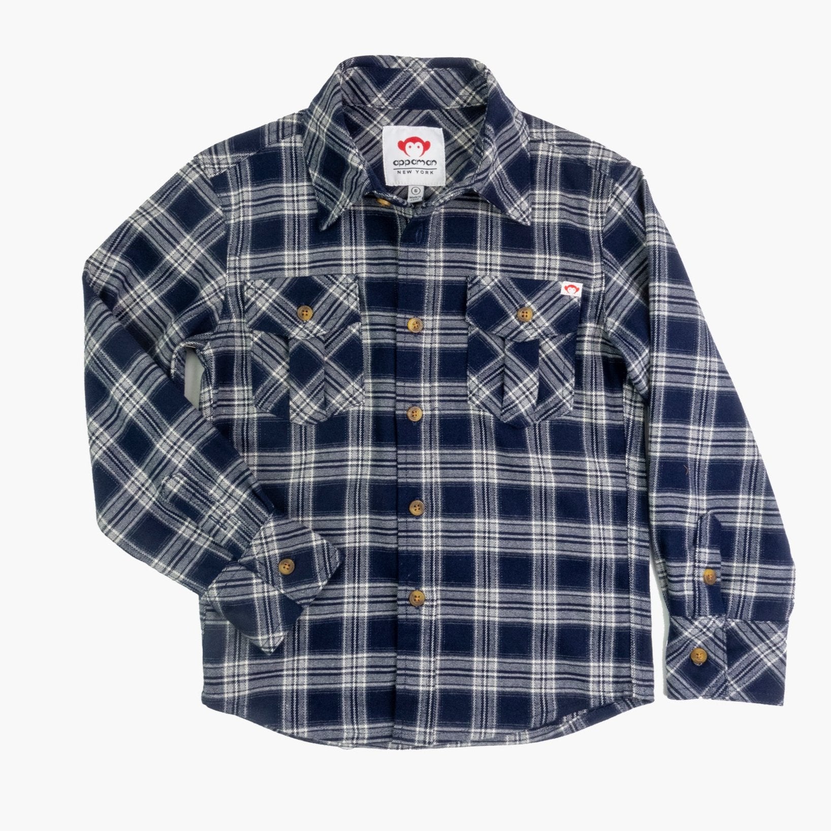 Navy Plaid Flannel Shirt