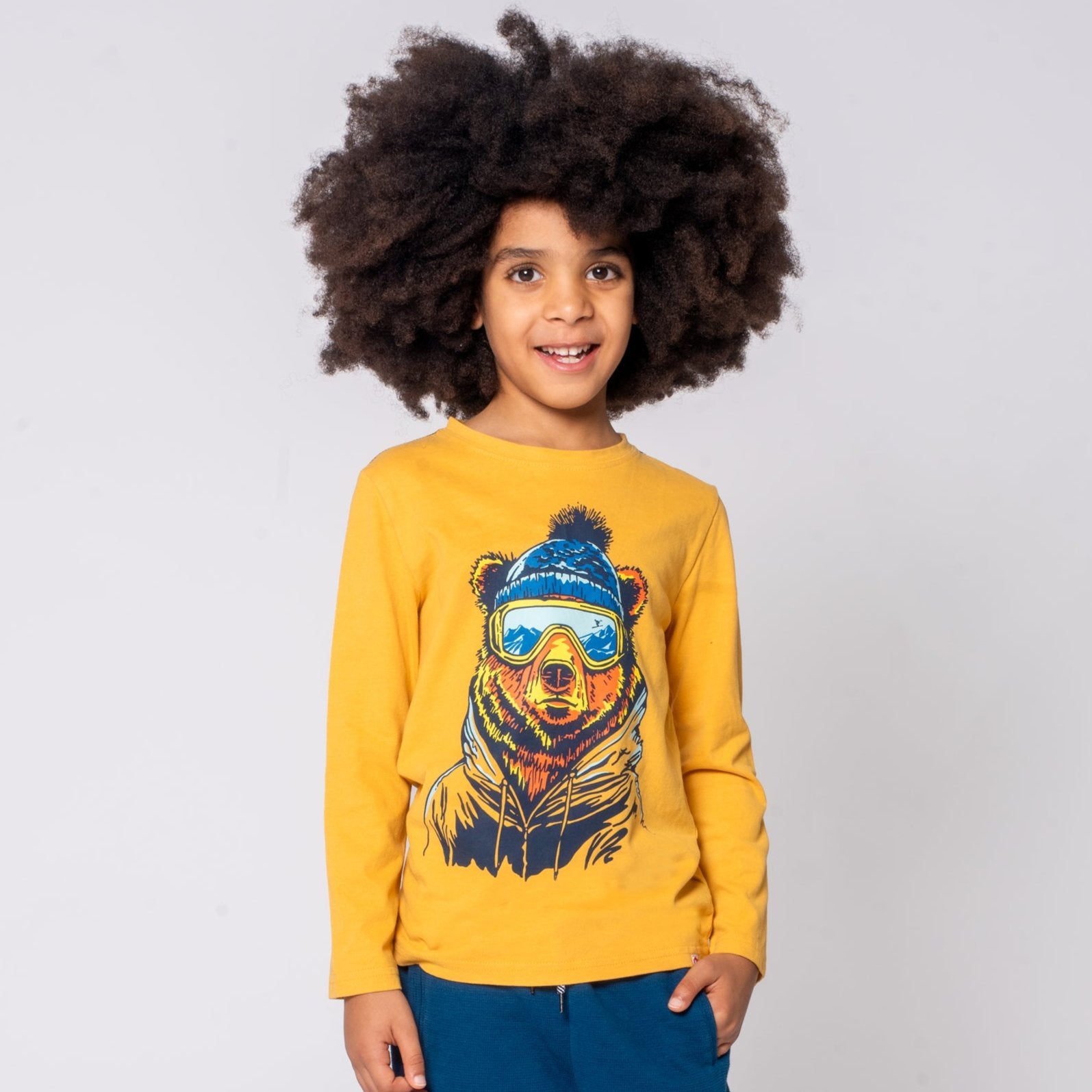 Mustard Ski Bear Tee