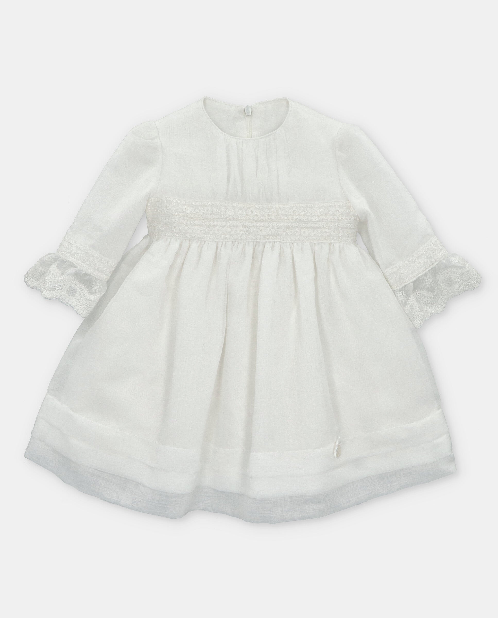 Off White Organza and Lace Dress