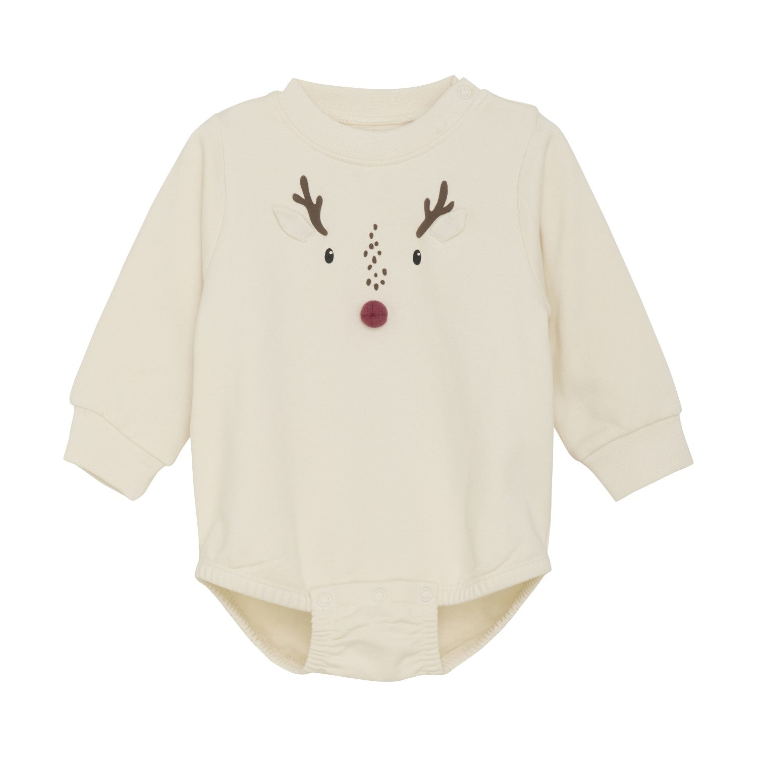 Ecru Onesie Reindeer Face