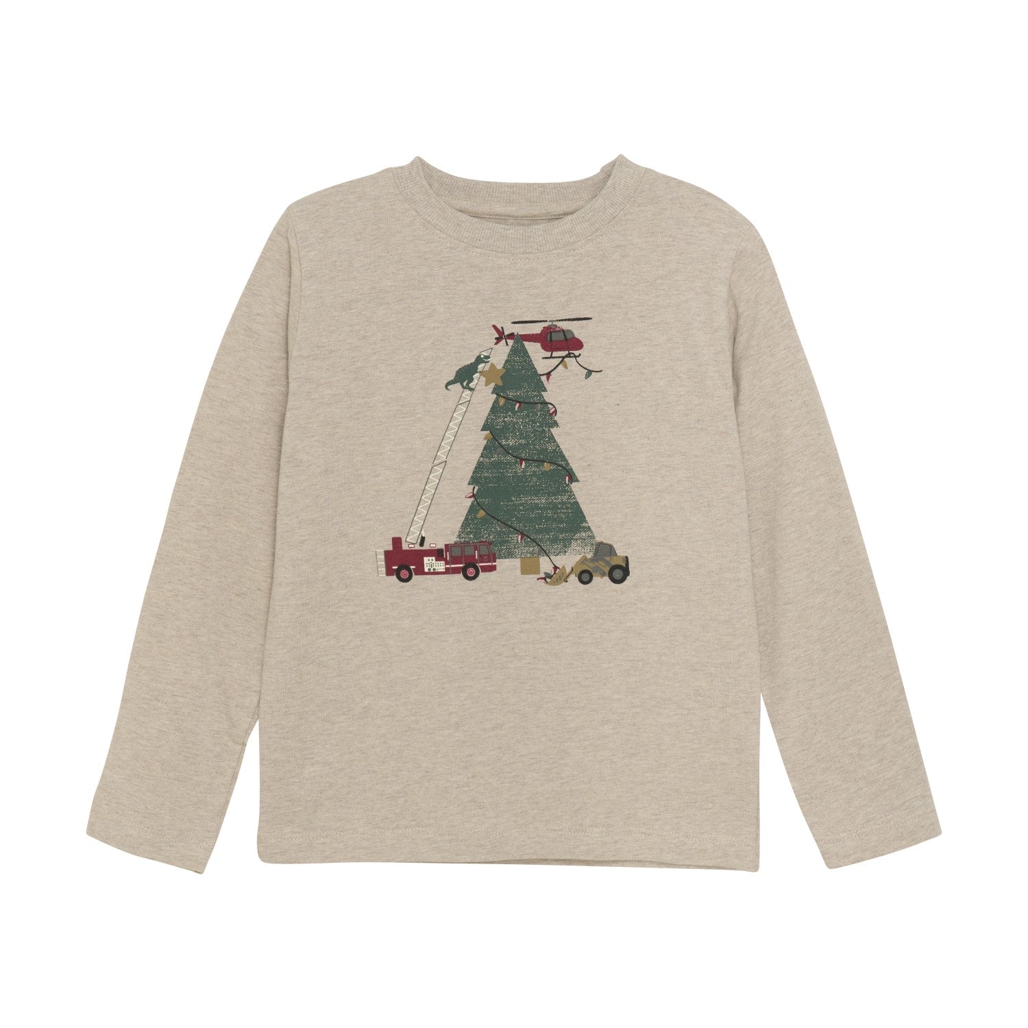 Tan Melange Christmas Tree Tee