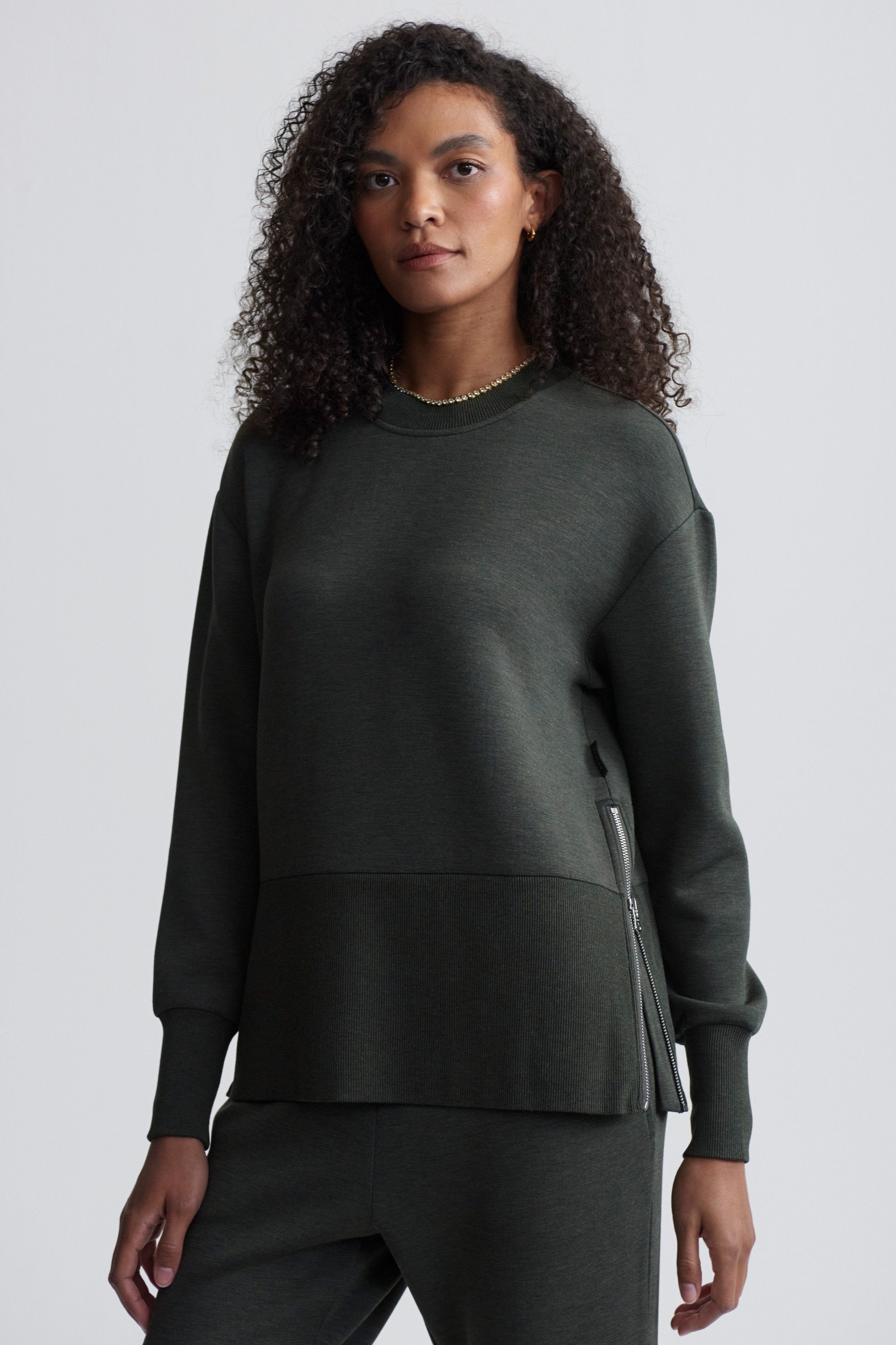 Varley Olive Iowry Sweat Top