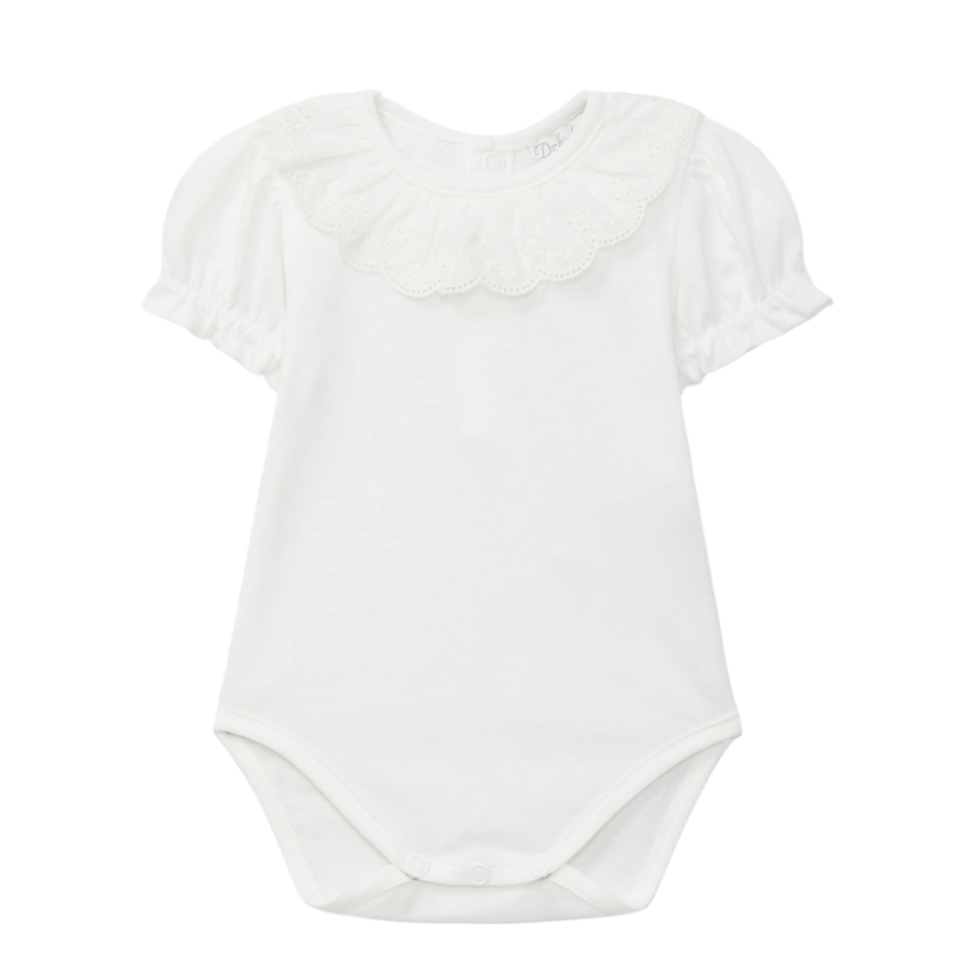 White Wide Eyelet Collar Onesie