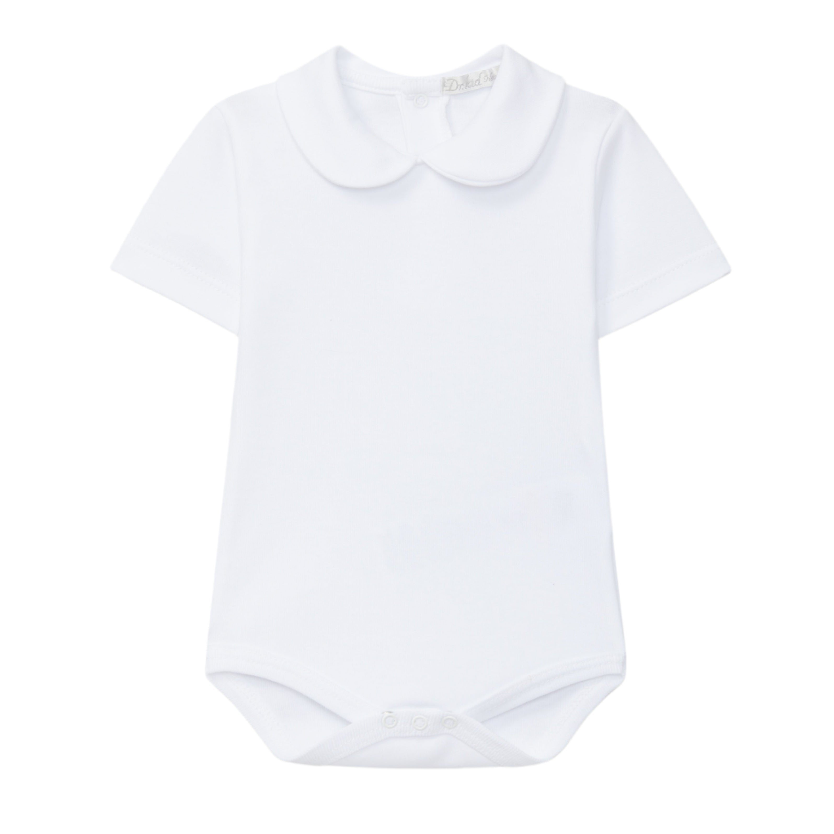 White Round Collar Onesie