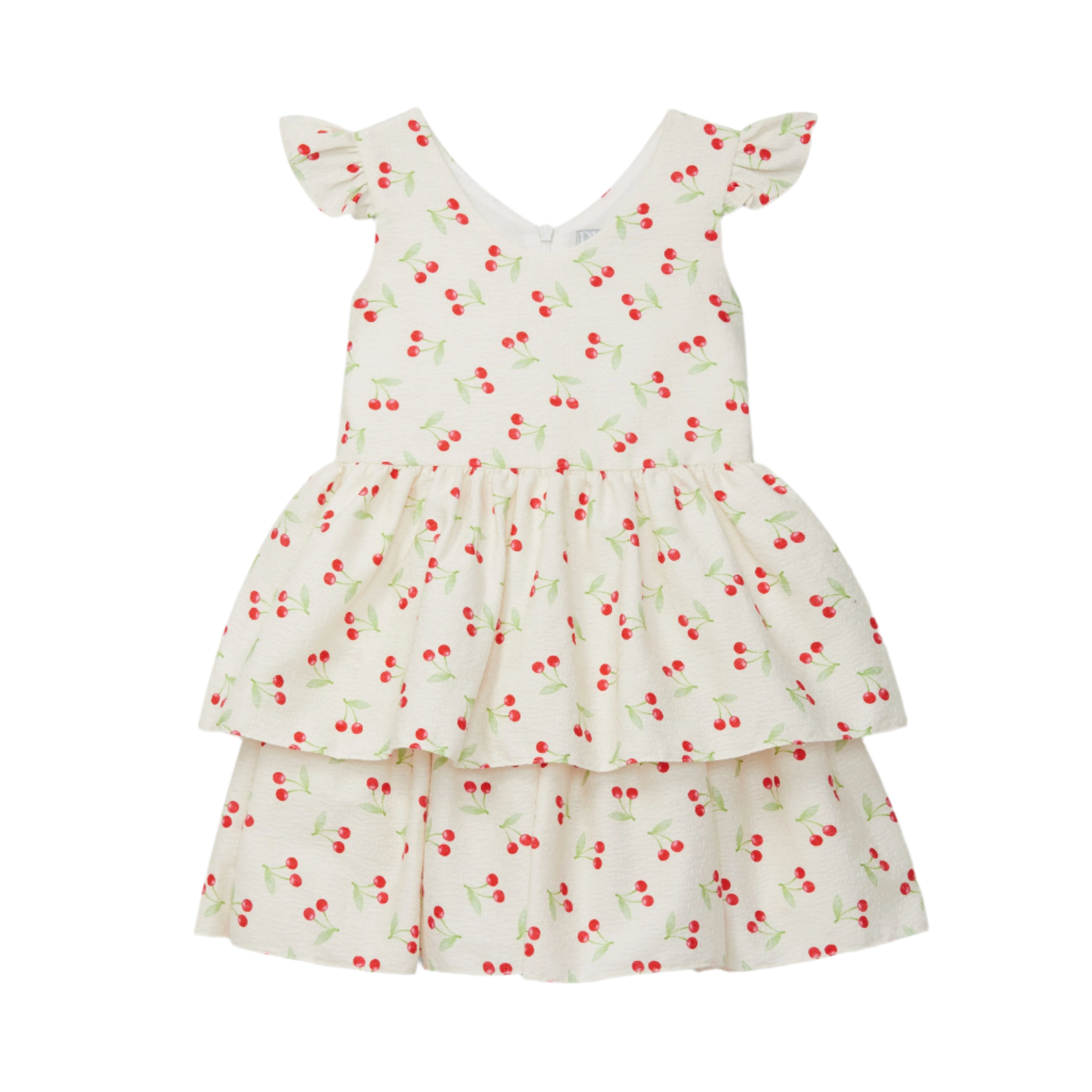 Ivory Cherries Layered Dress