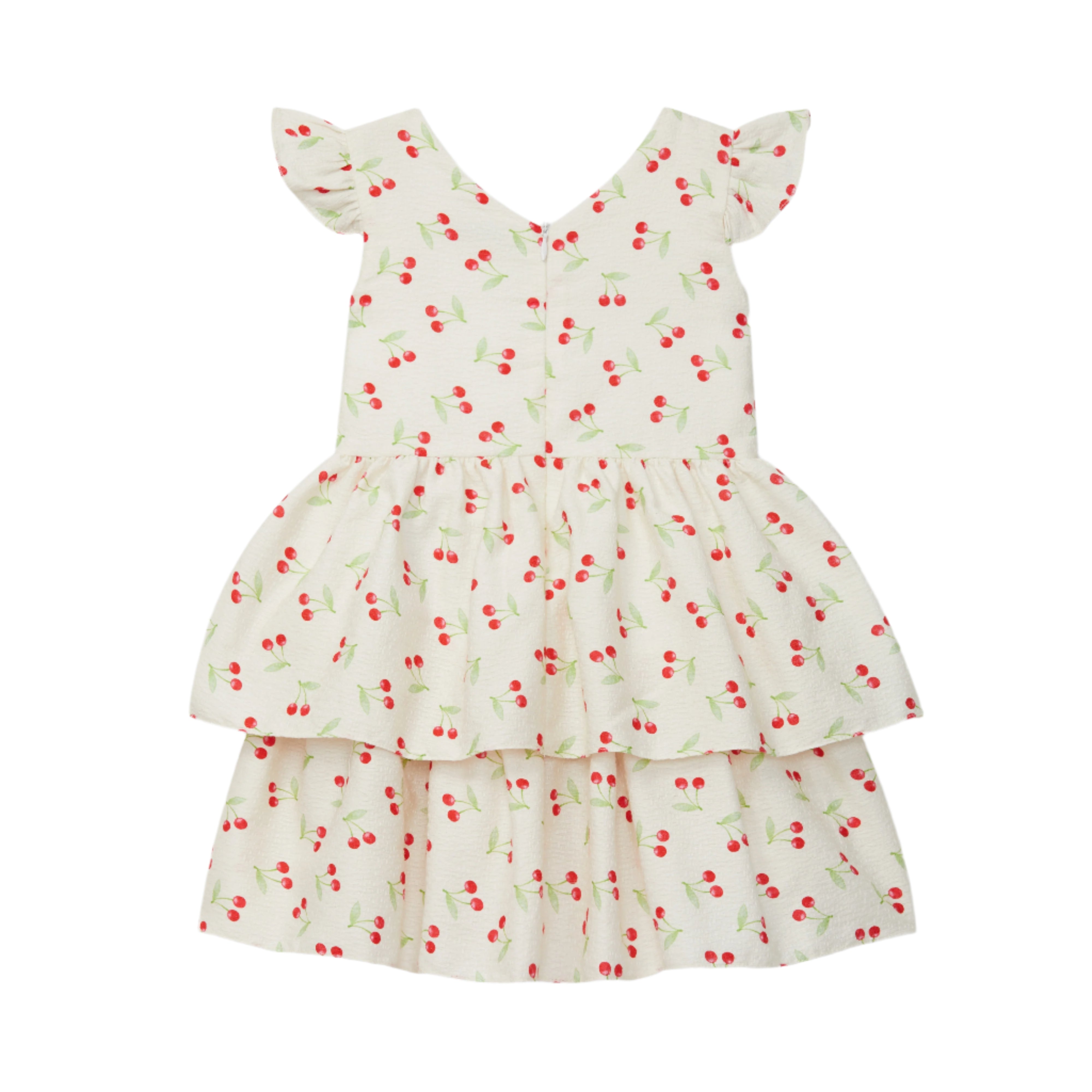 Ivory Cherries Layered Dress