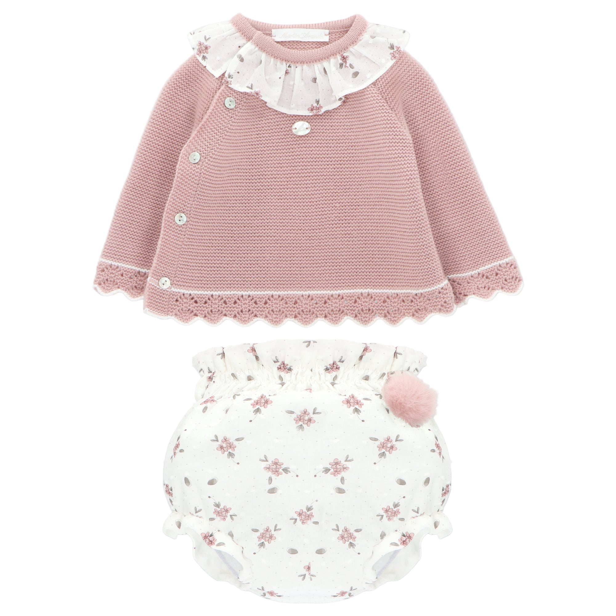 Rose Knit Sweater and Print Bloomer