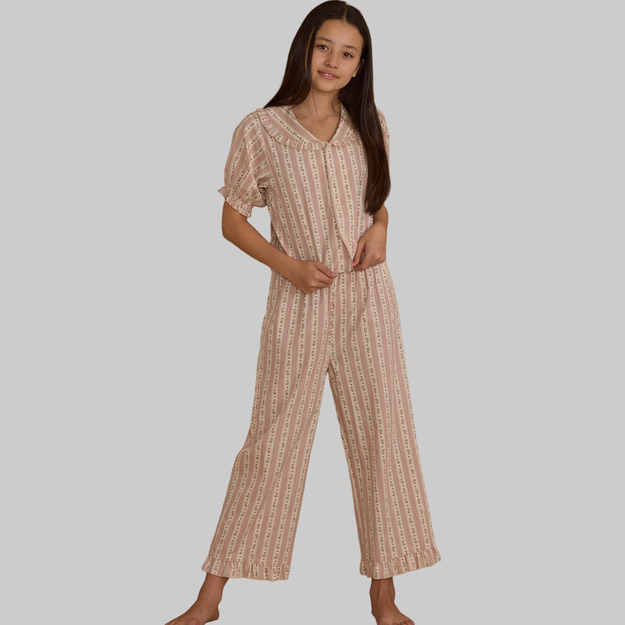 Rylee Cru Candycane Stripe Ruffle PJ's