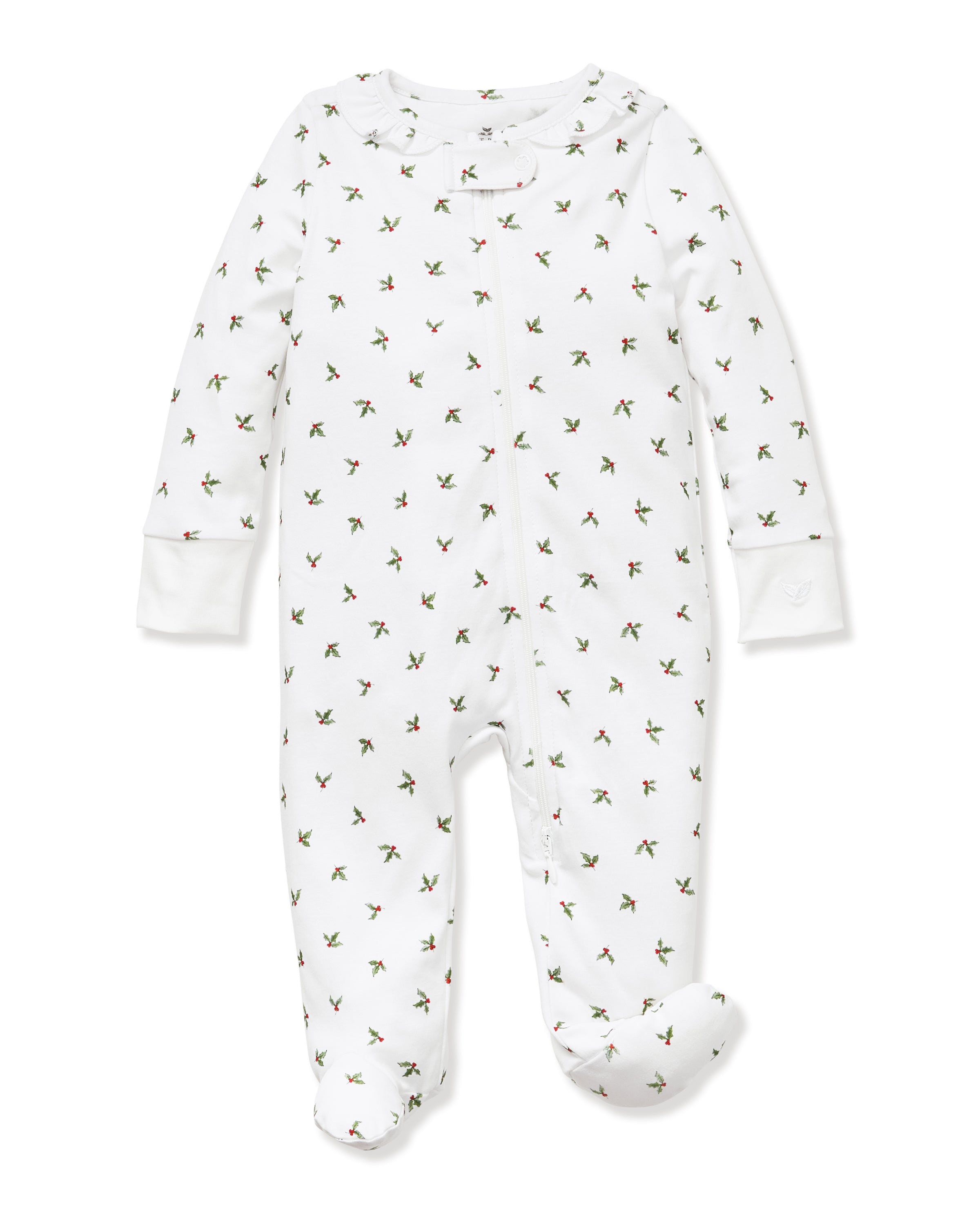 Mistletoe Knit Pima Zip Footie