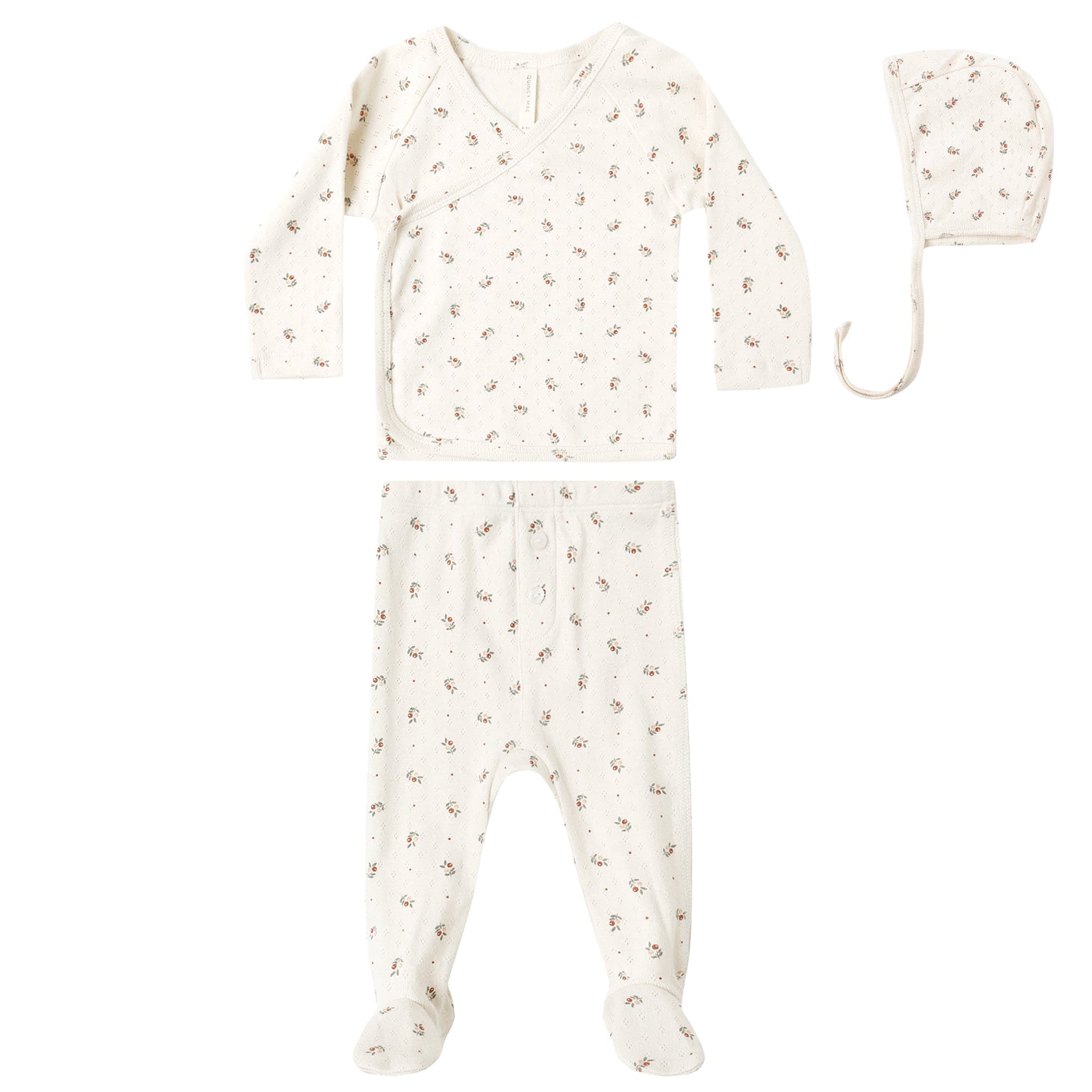 Quincy Mae Holly Berry Wrap Footie Set