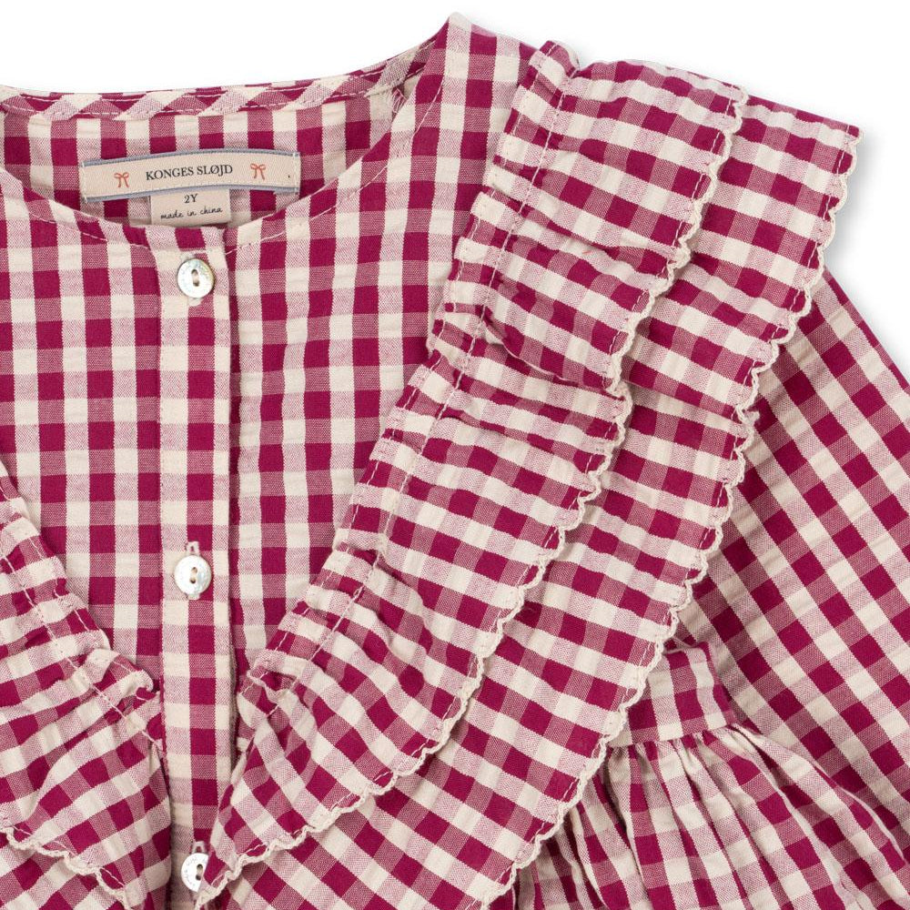 Konges Slojd Red Gingham Ruffle Dress