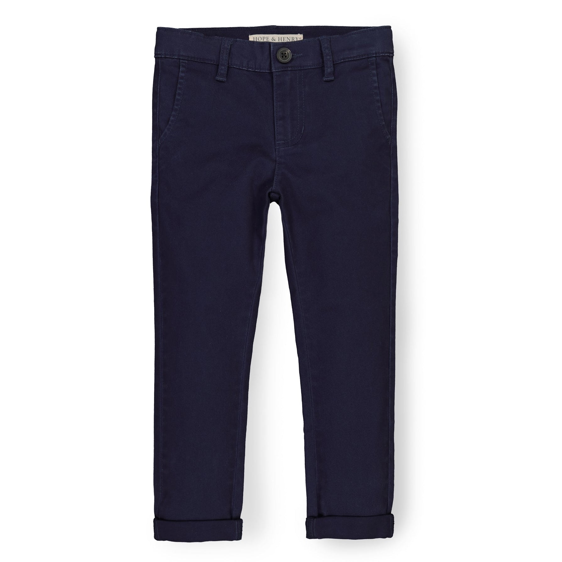Navy Cotton Stretch Chino Trousers