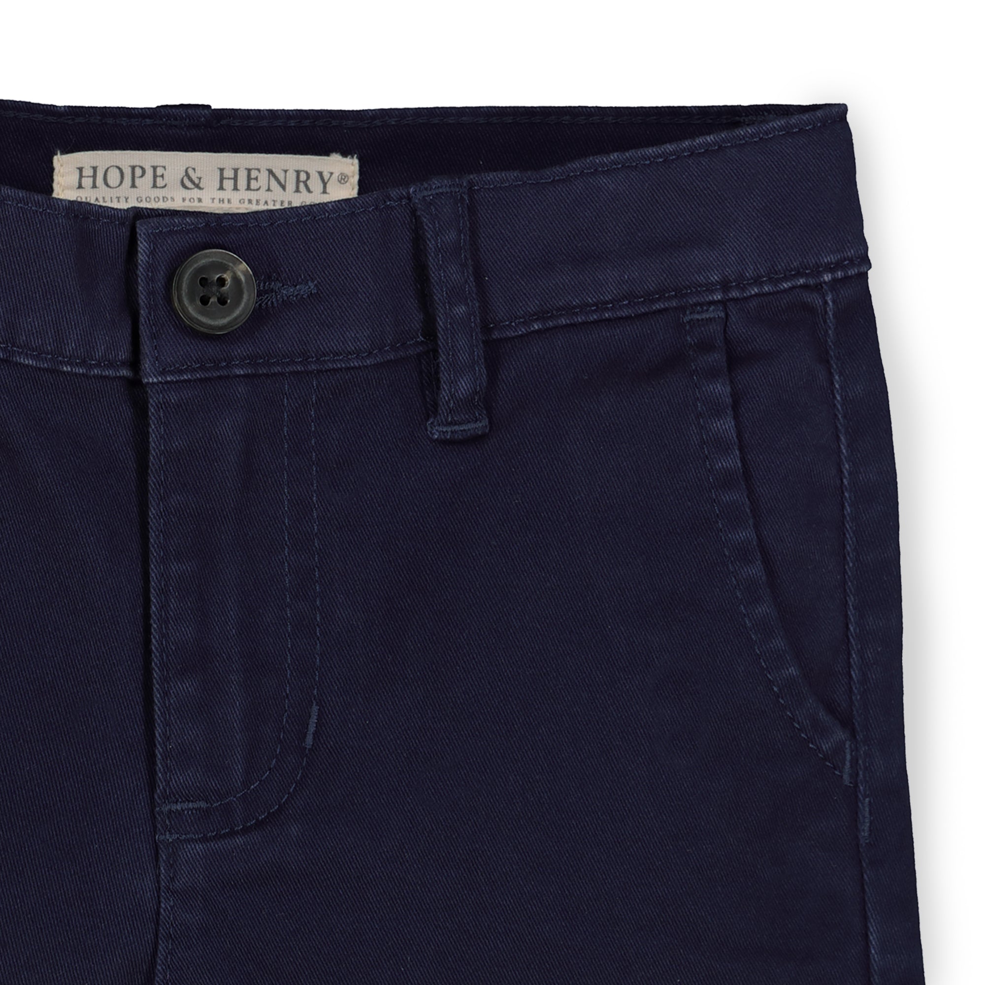 Navy Cotton Stretch Chino Trousers