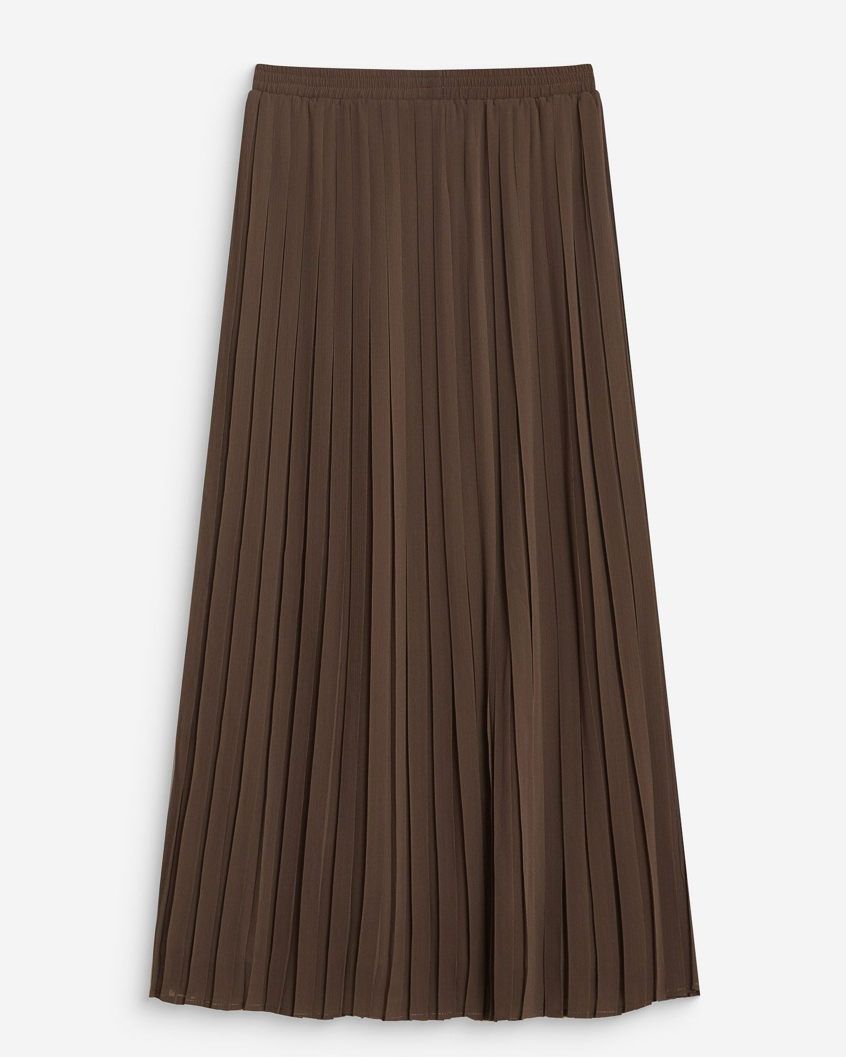 Kaki Pleated Maxi Skirt