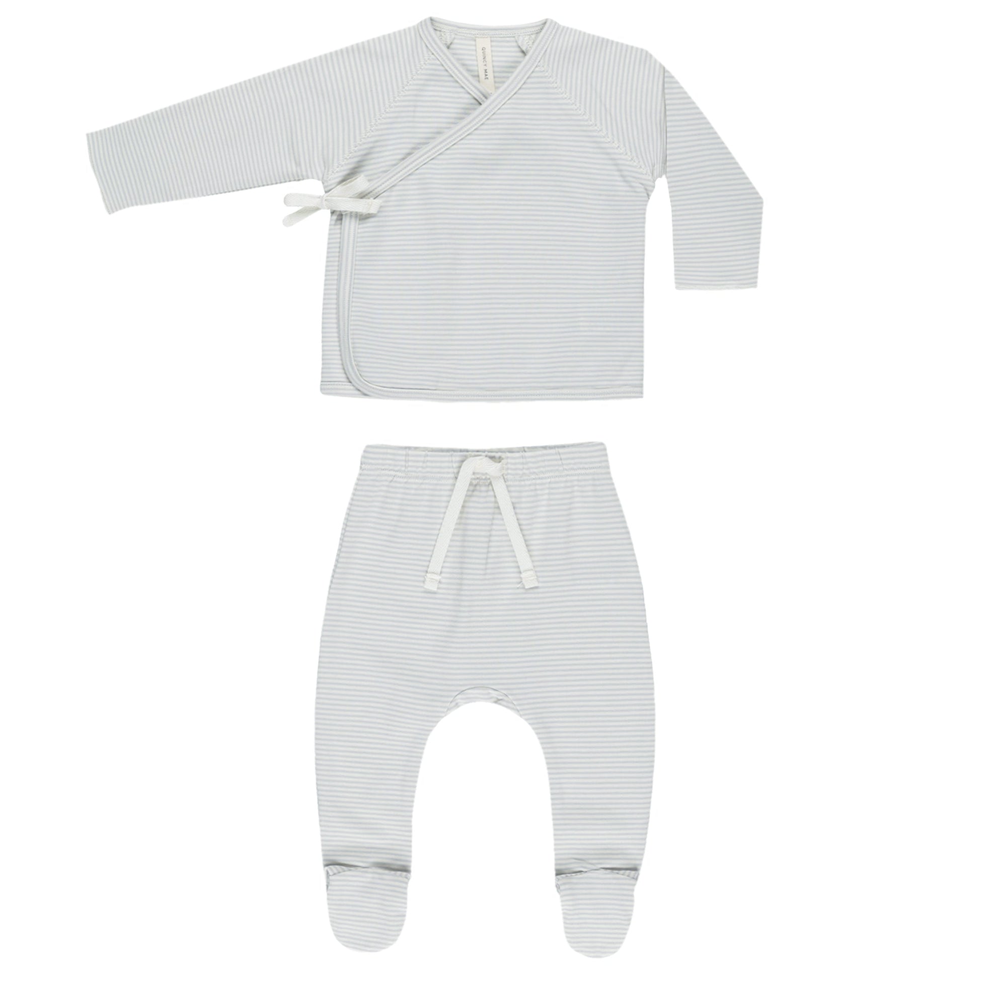 Quincy Mae Sky Stripe Wrap Footie Set