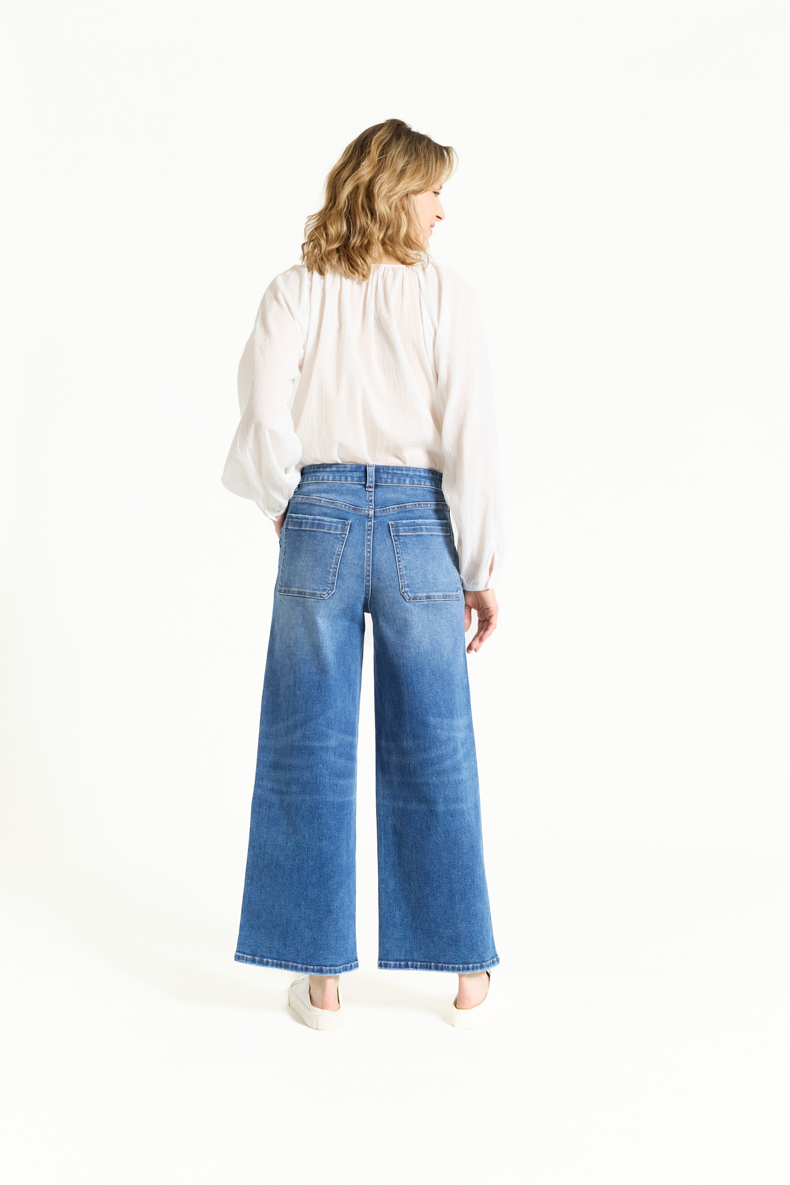 Utility Pocket Wide Leg Denim Pant