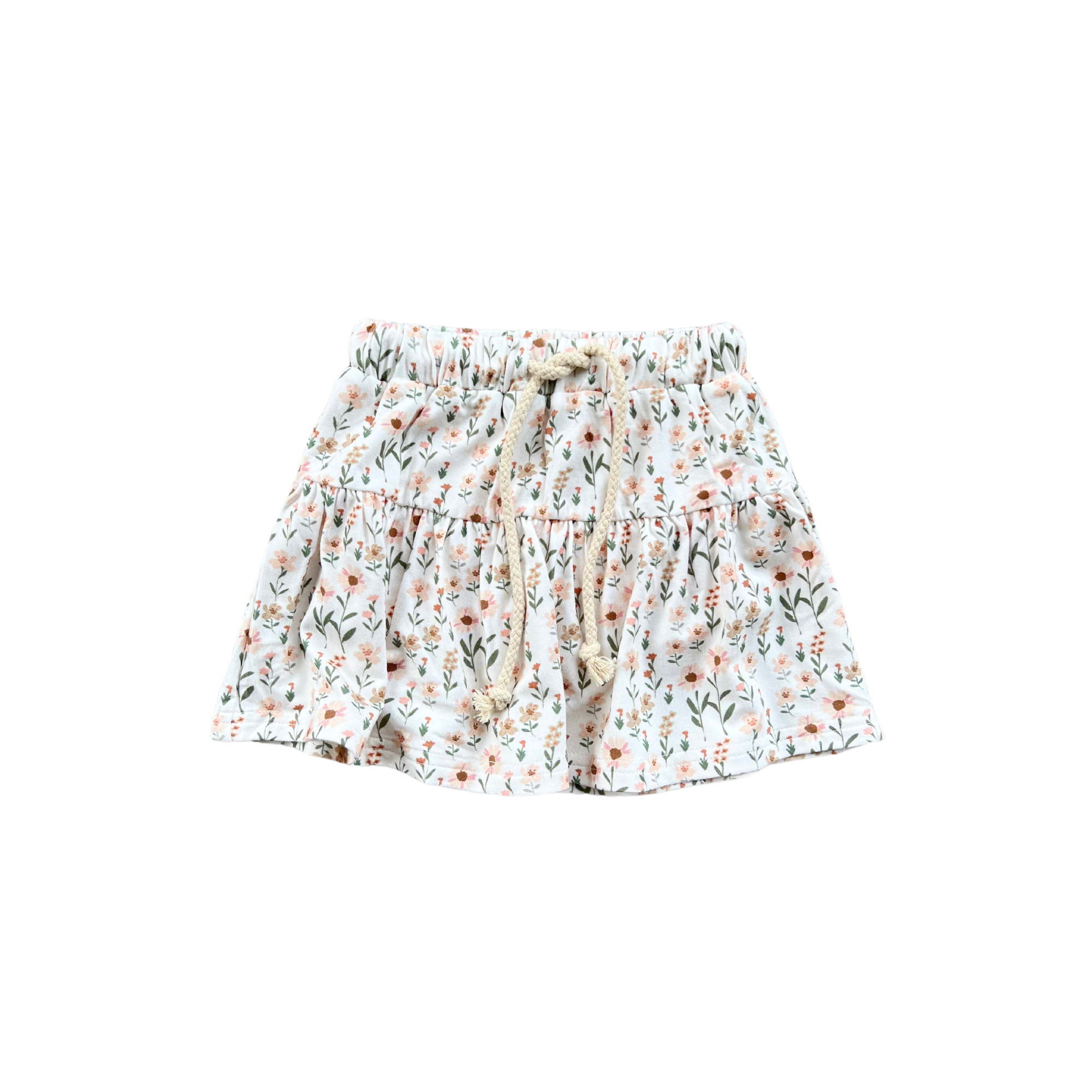 White Daisy Field Nylon Skirt