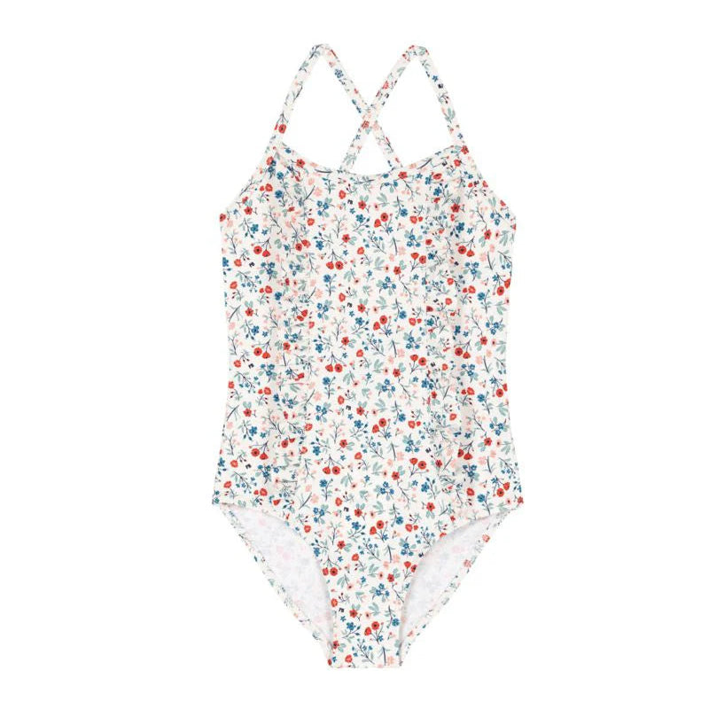 Petit Bateau Floral Swimsuit with Ruffles