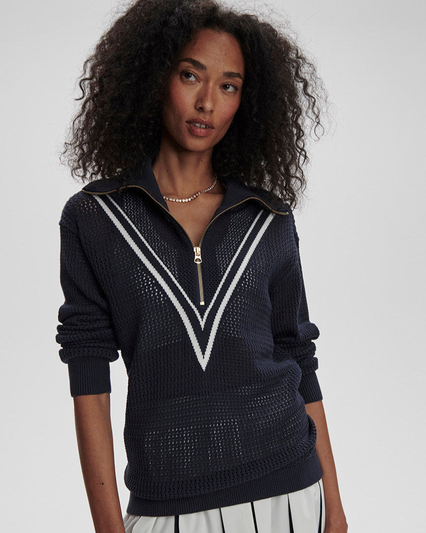 Varley Savannah Navy Tennis Sweater