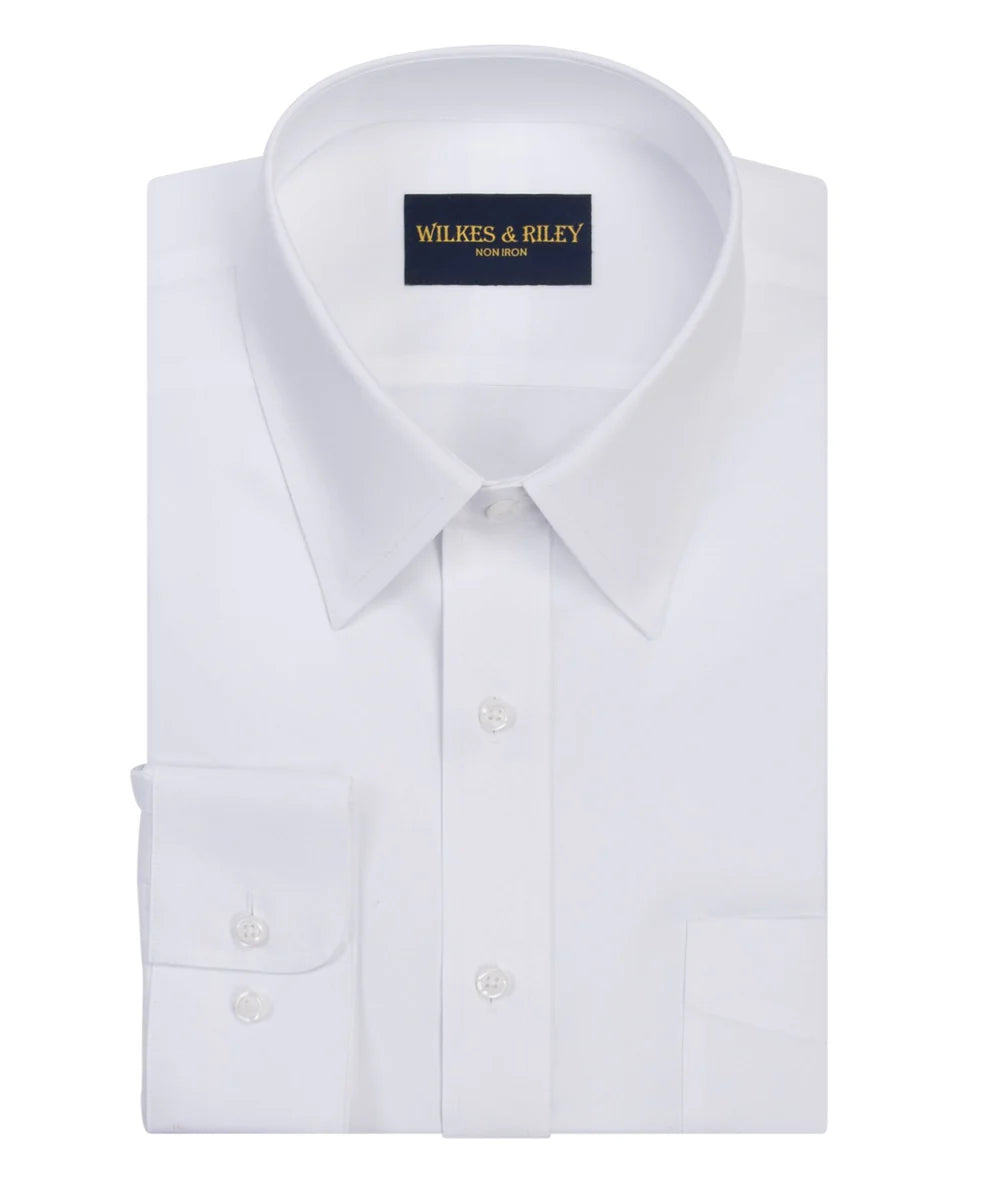 Men White Pinpoint Noniron Shirt